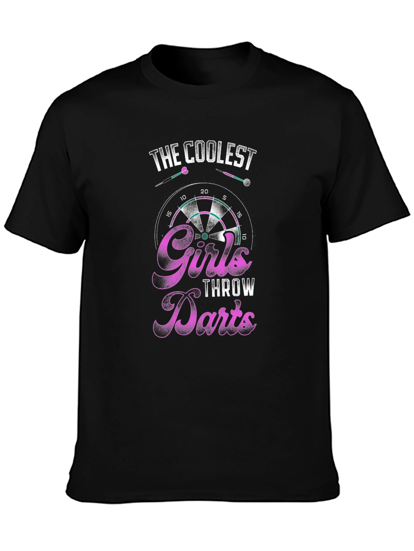 Black Coolest Girls Throw Darts Black Graphic Tee view 3