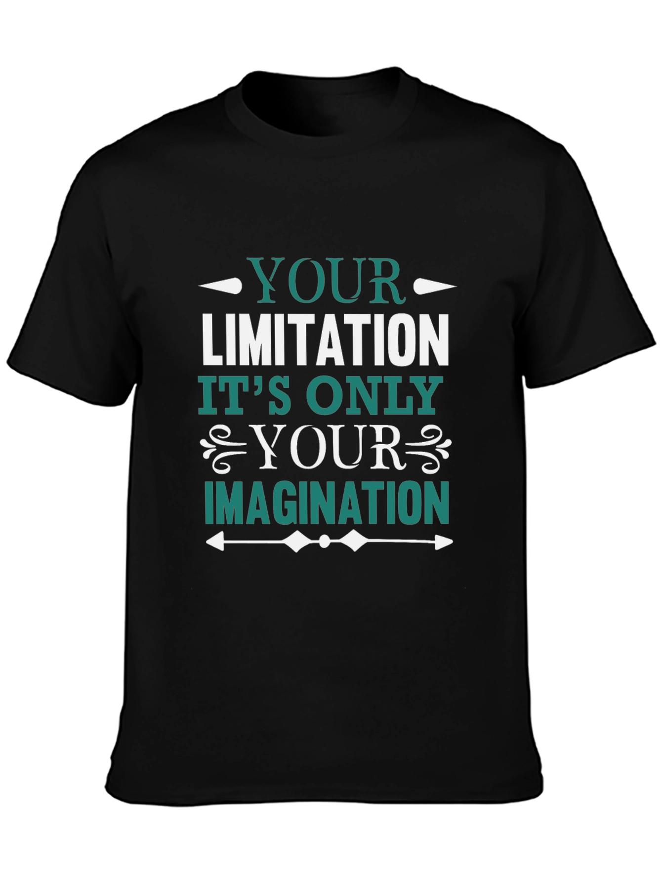 Black Motivational Graphic Tee - Imagination Quote view 3