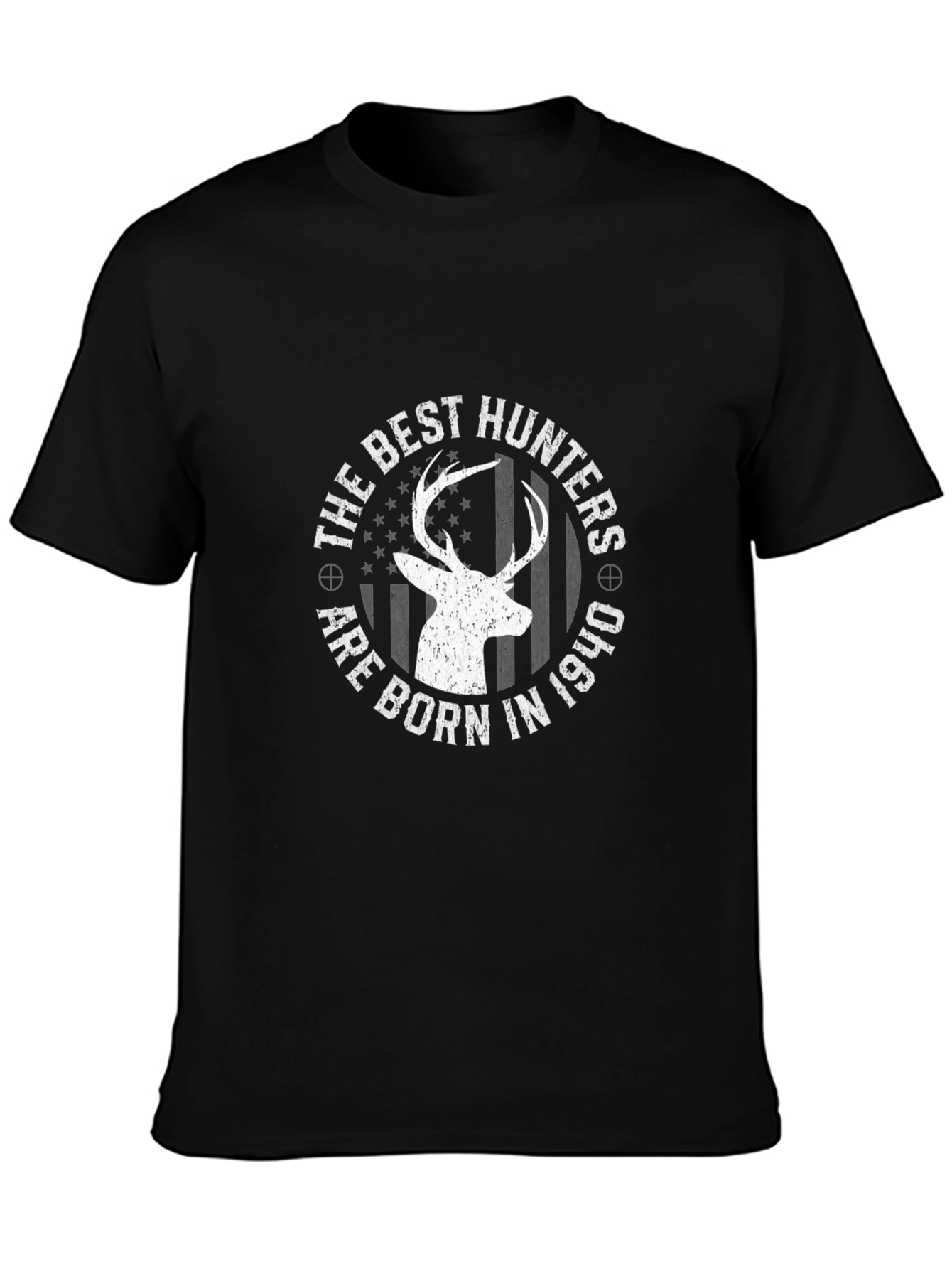 Best Hunters Born in 1940 Graphic Tee - Black Cotton - 3