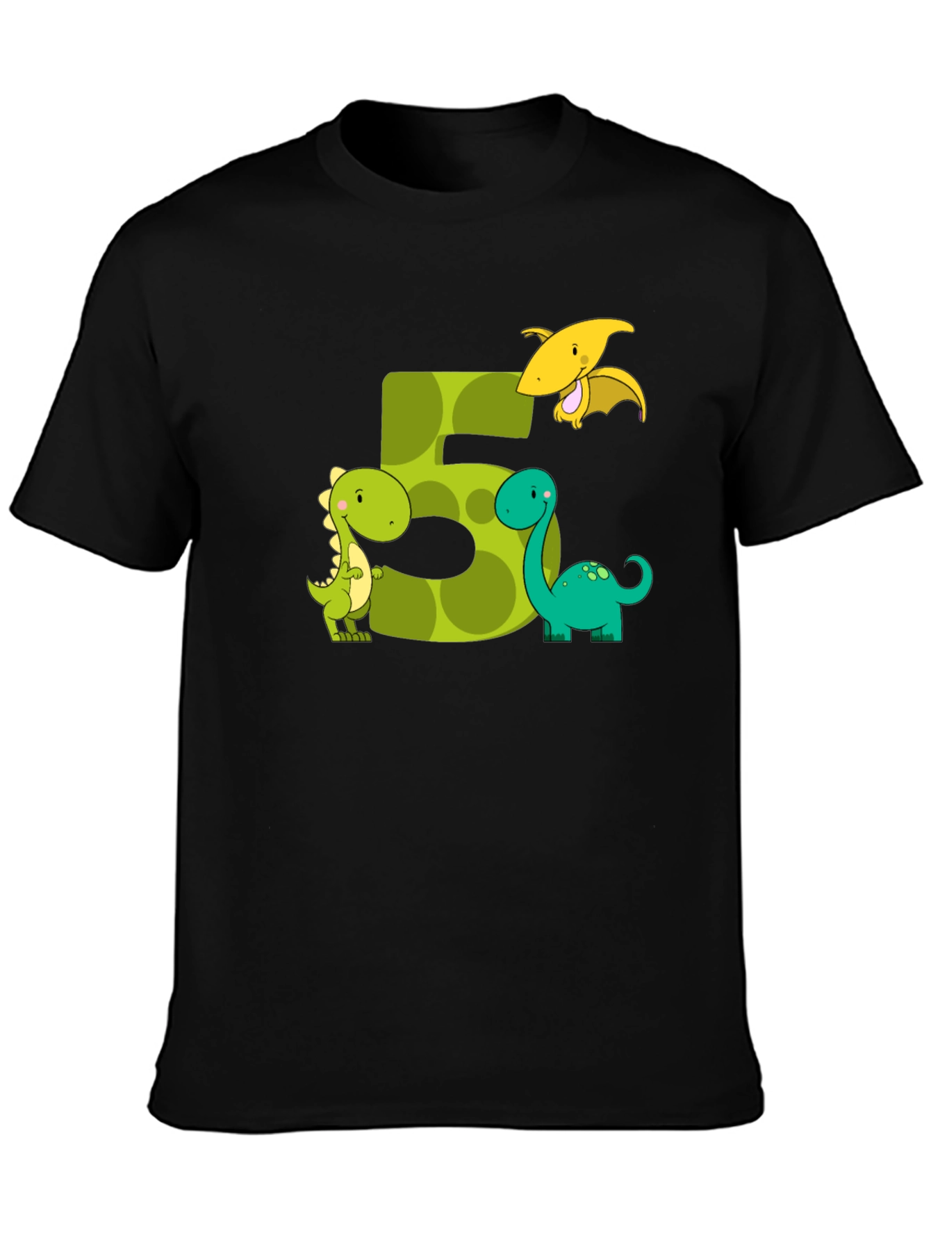Dinosaur Birthday Number 5 T-Shirt - 3