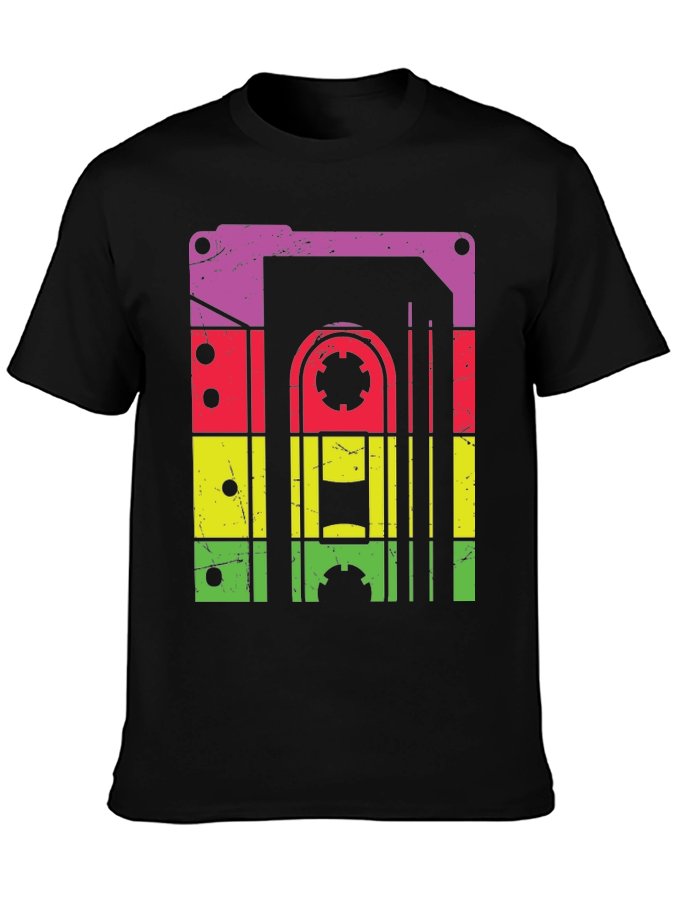Black Retro Cassette Tape T-Shirt - Vintage Music Lover Tee view 3