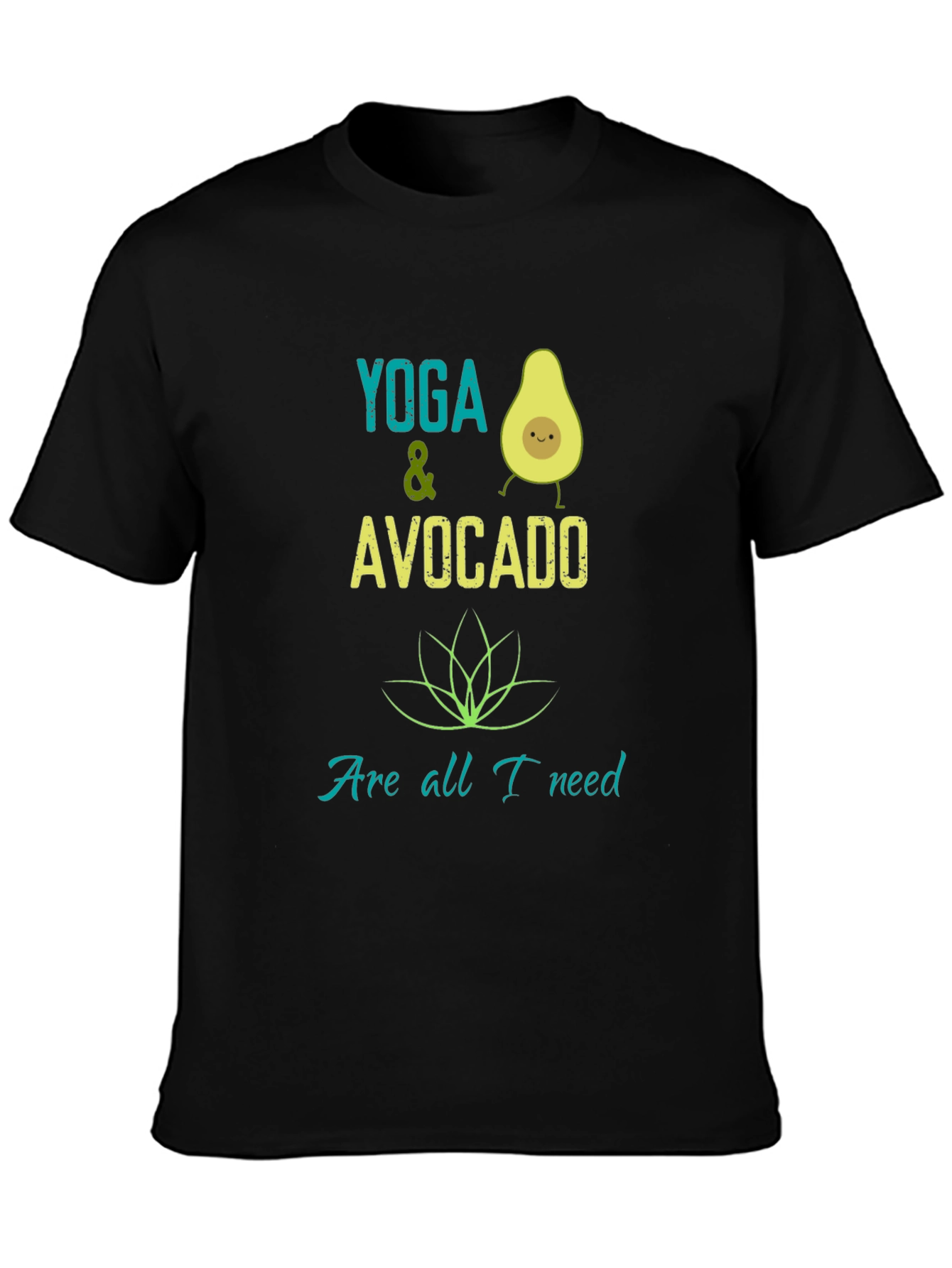 Black Yoga & Avocado T-Shirt - Trendy Graphic Tee view 3