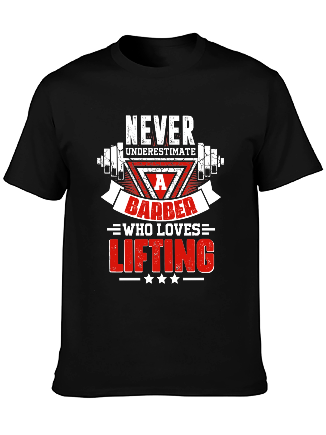 Black Barber Who Loves Lifting T-Shirt view 3
