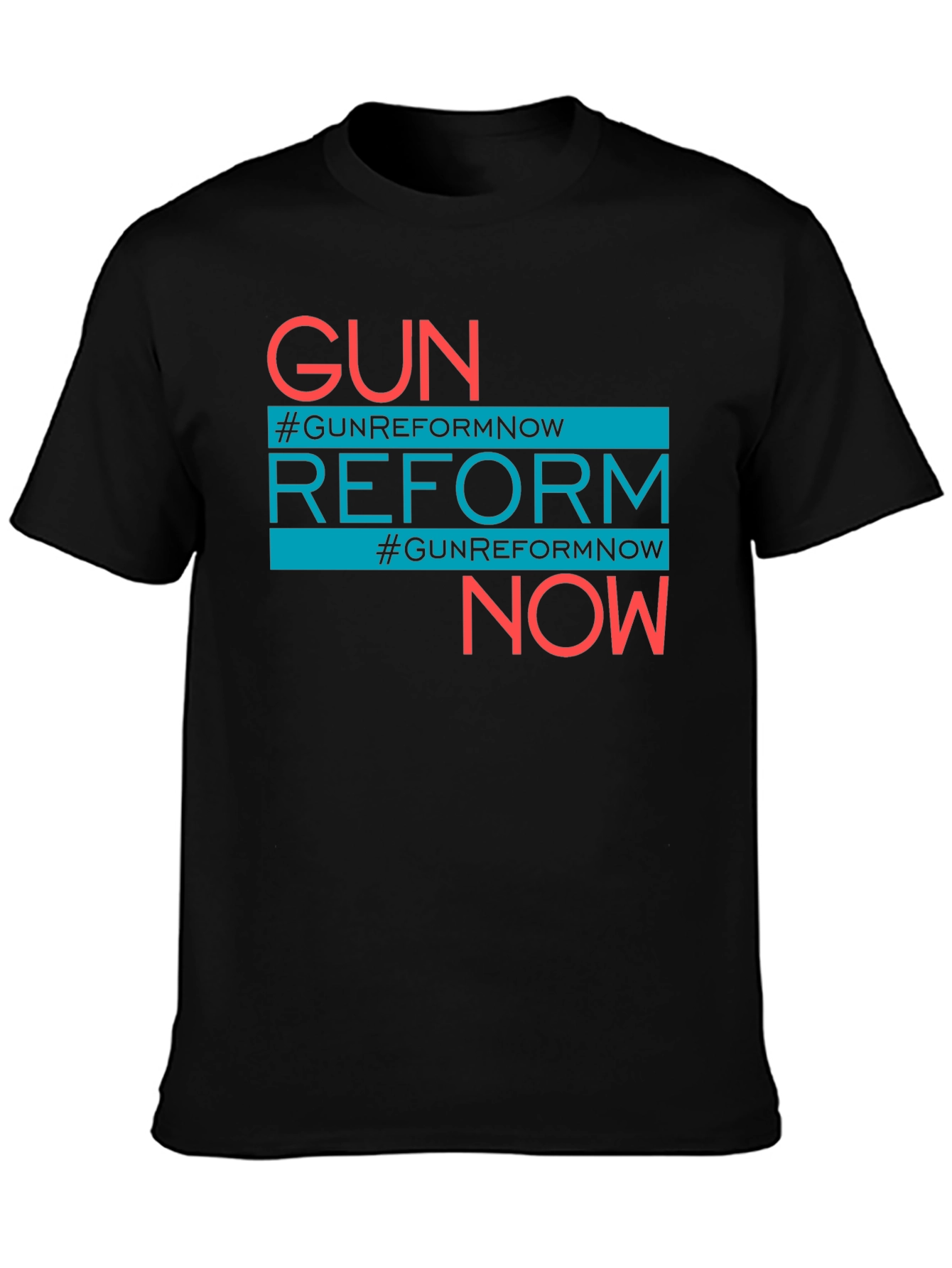 Black Gun Reform Now Graphic T-Shirt view 3