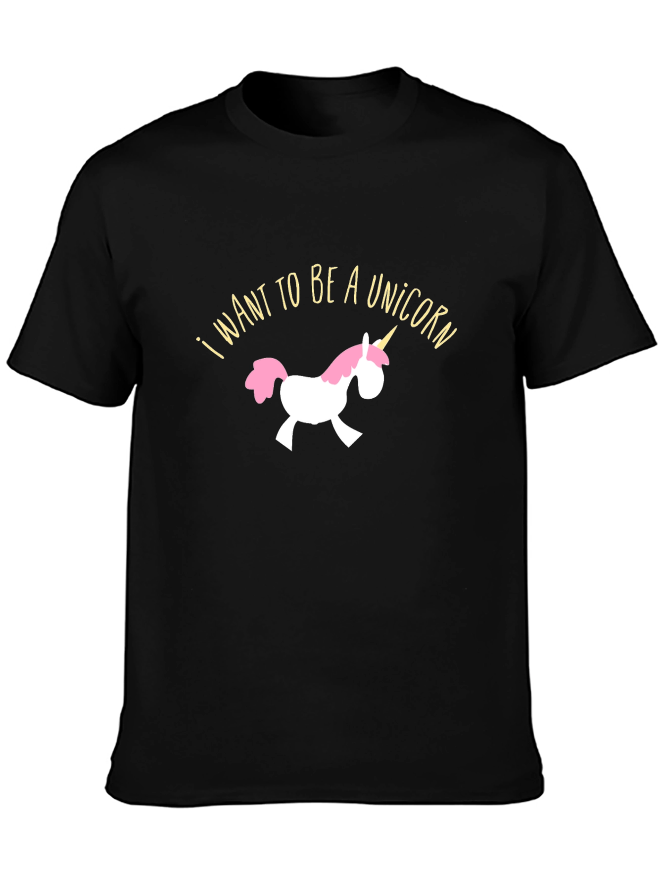 Black I Want To Be A Unicorn Graphic Tee view 3