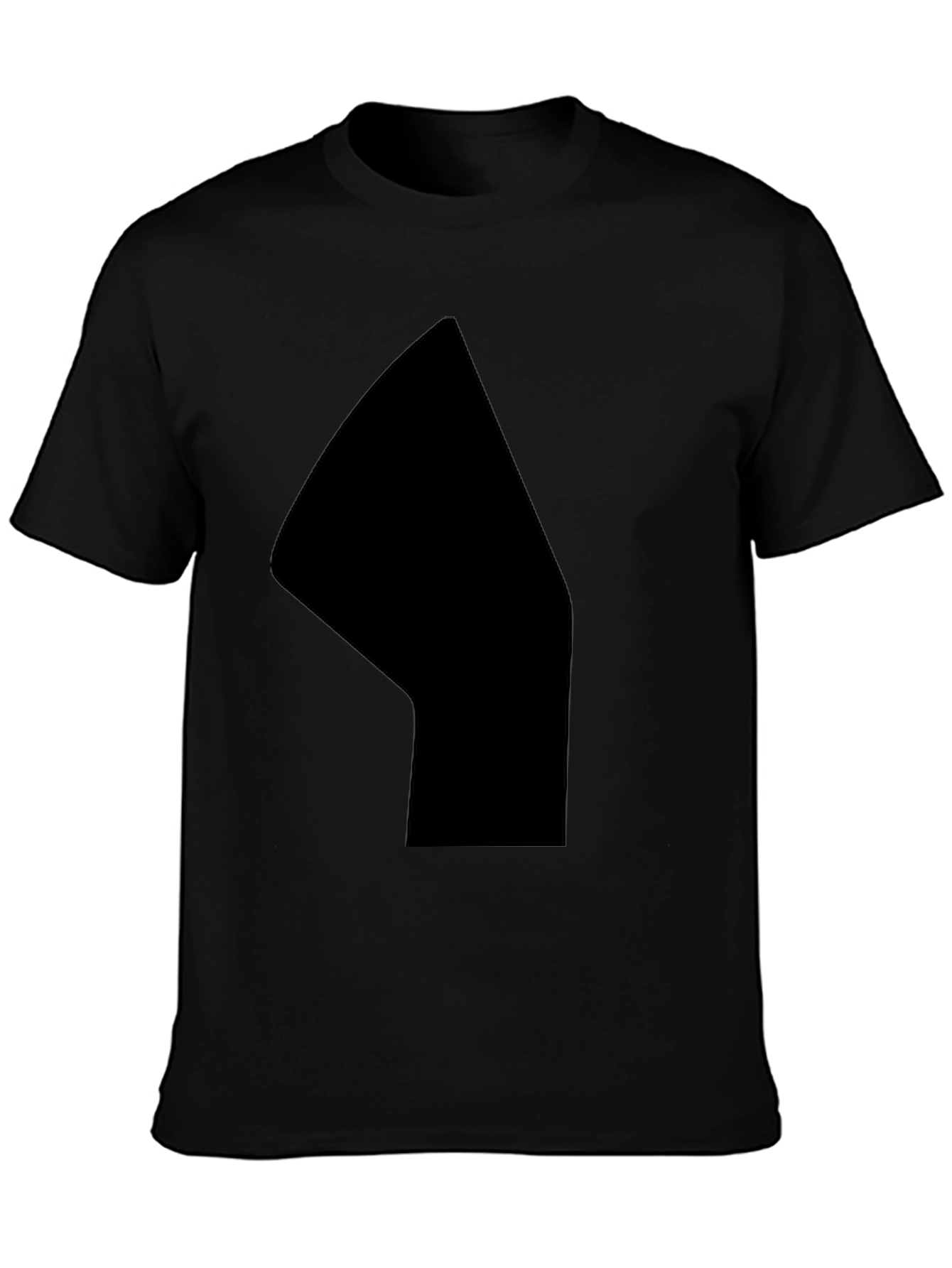 Black Men's Solid Black Graphic Tee - Casual Style view 3