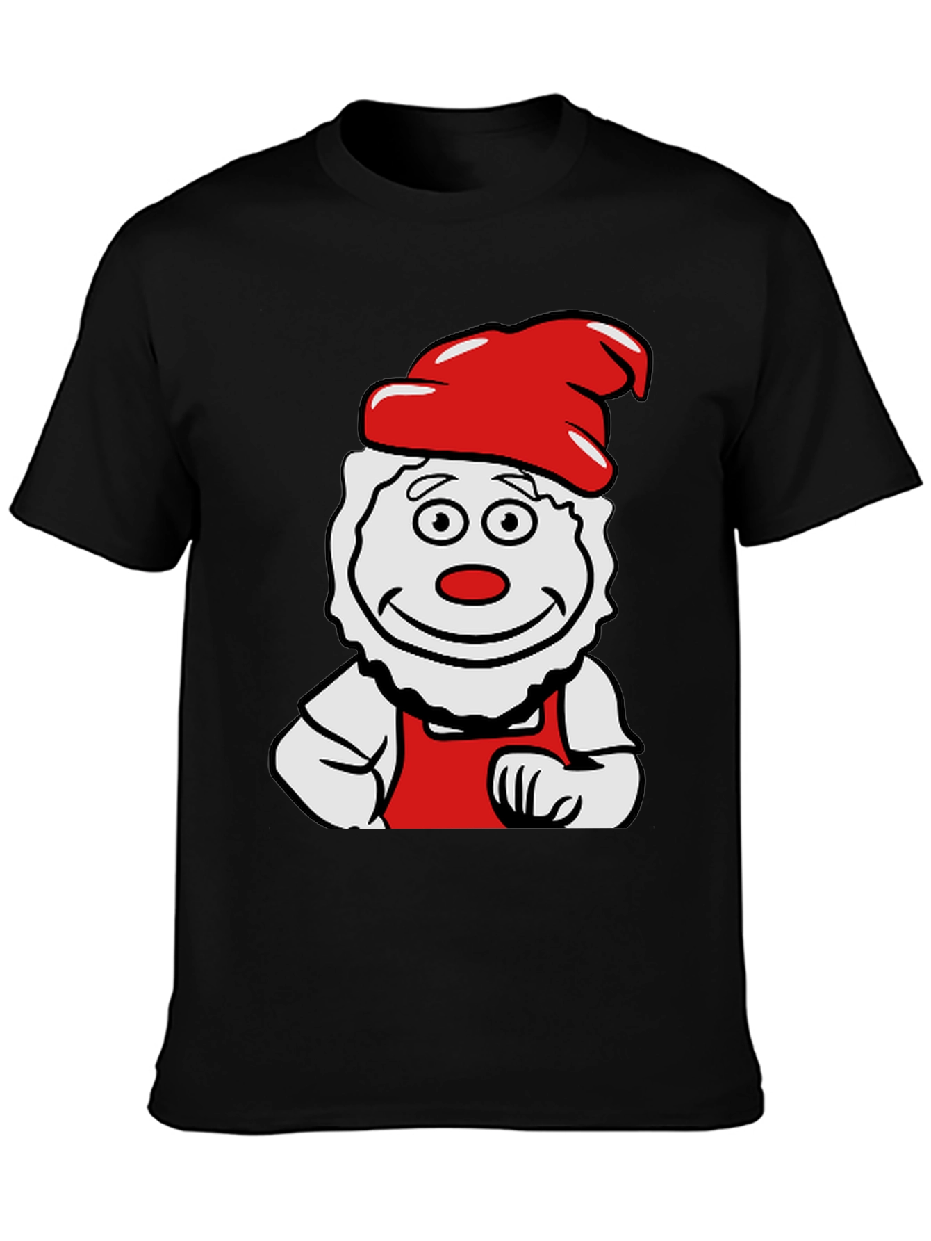Black Funny Cook Cartoon Graphic T-Shirt view 3