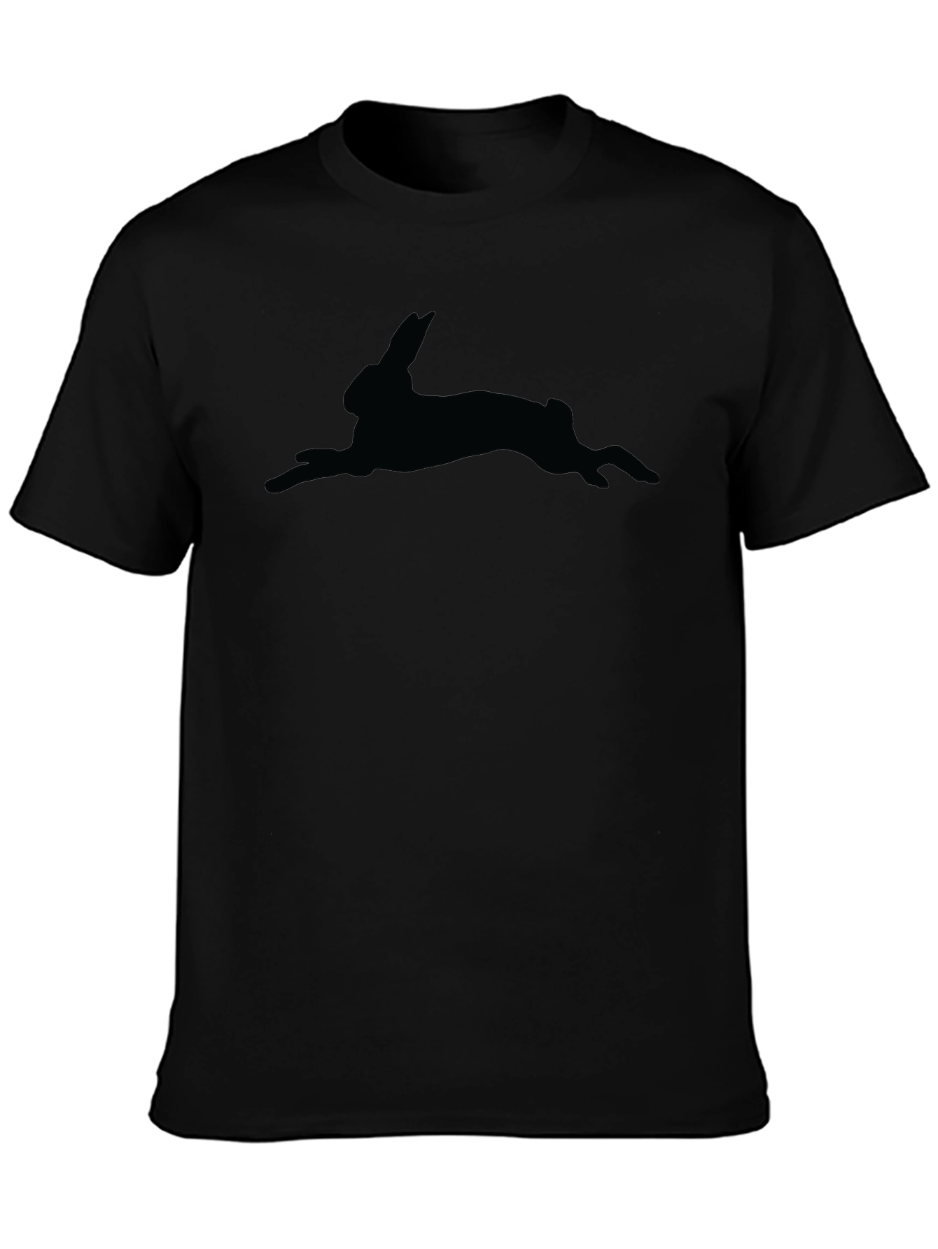 Black Black Hare Silhouette T-Shirt - Unisex Style view 3
