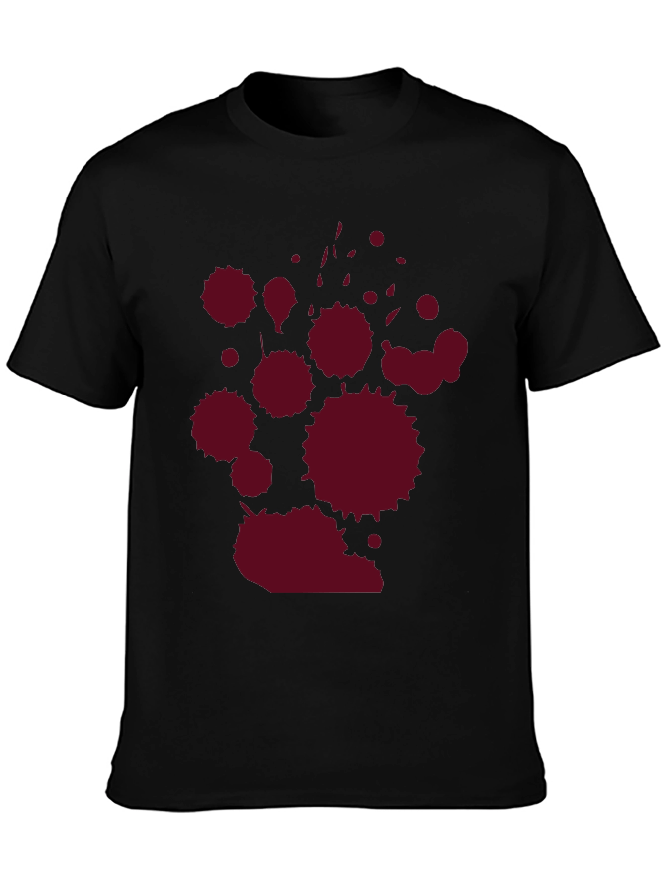 Black Dark Tee with Crimson Splatter Graphic view 3