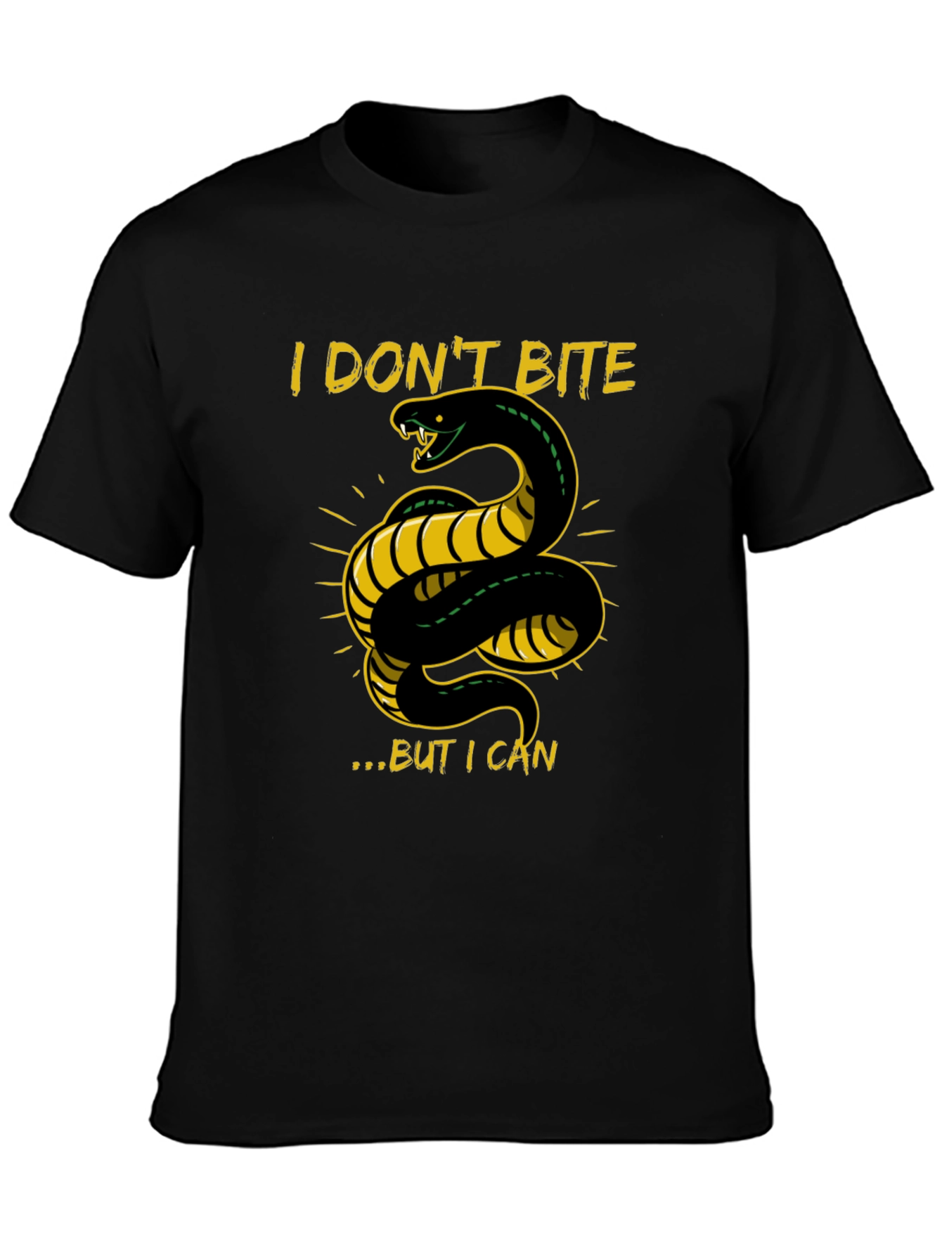 Black I Don't Bite T-Shirt - Snake Graphic Tee view 3