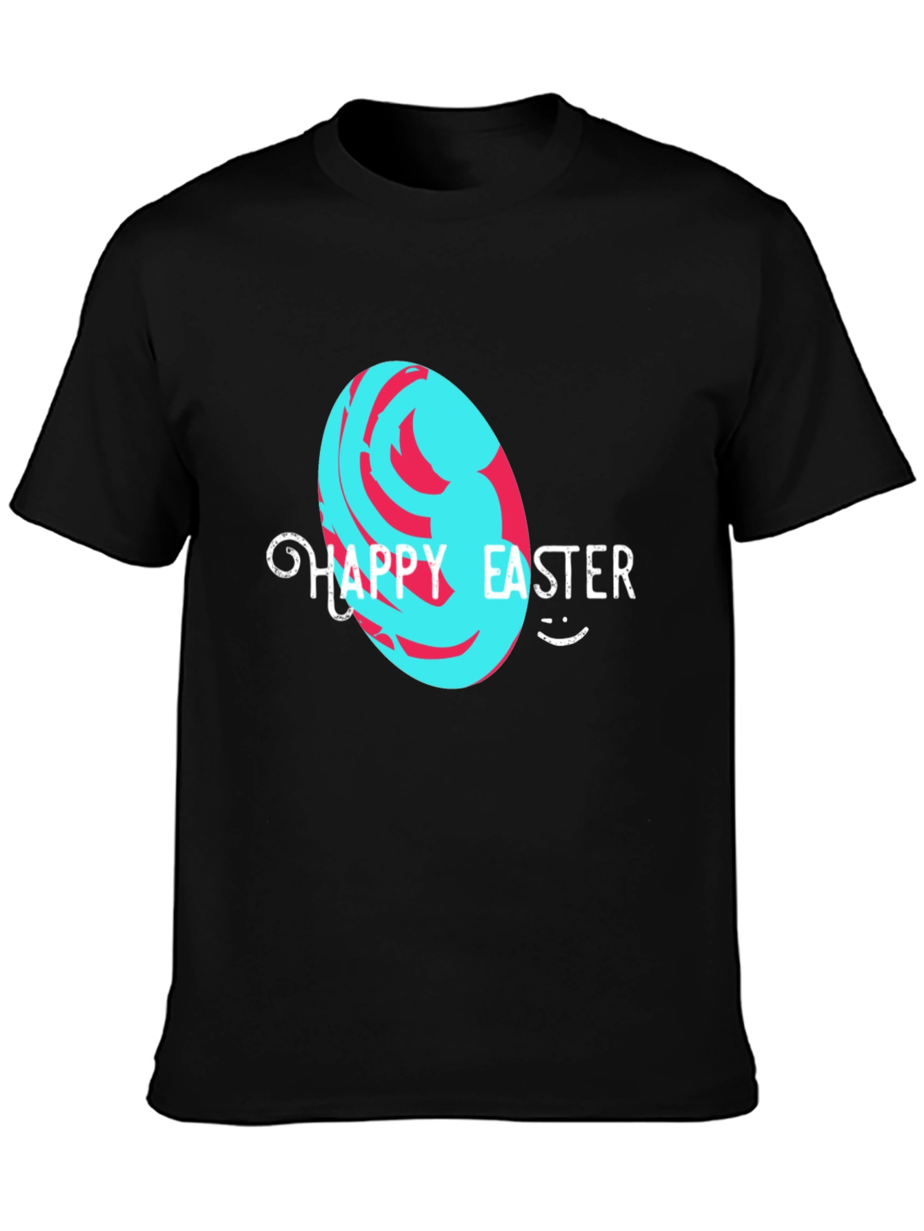 Camiseta Negra "Felices Pascuas" Diseño Huevo