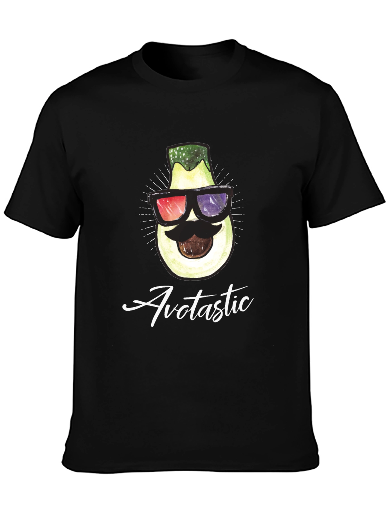 Black Avotastic Graphic Tee - Cool Avocado T-Shirt view 3