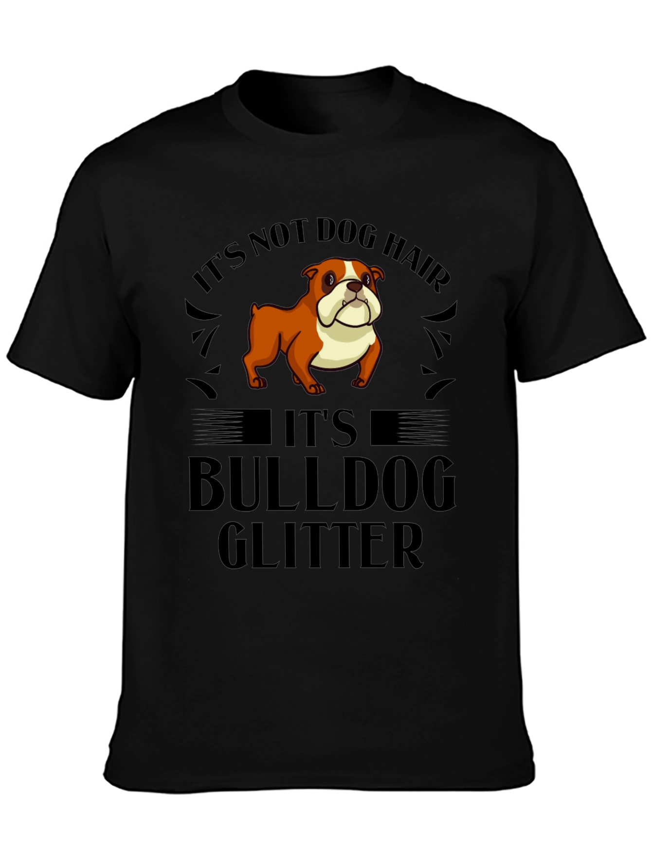 Black Bulldog Glitter T-Shirt - Funny Dog Lover Tee view 3