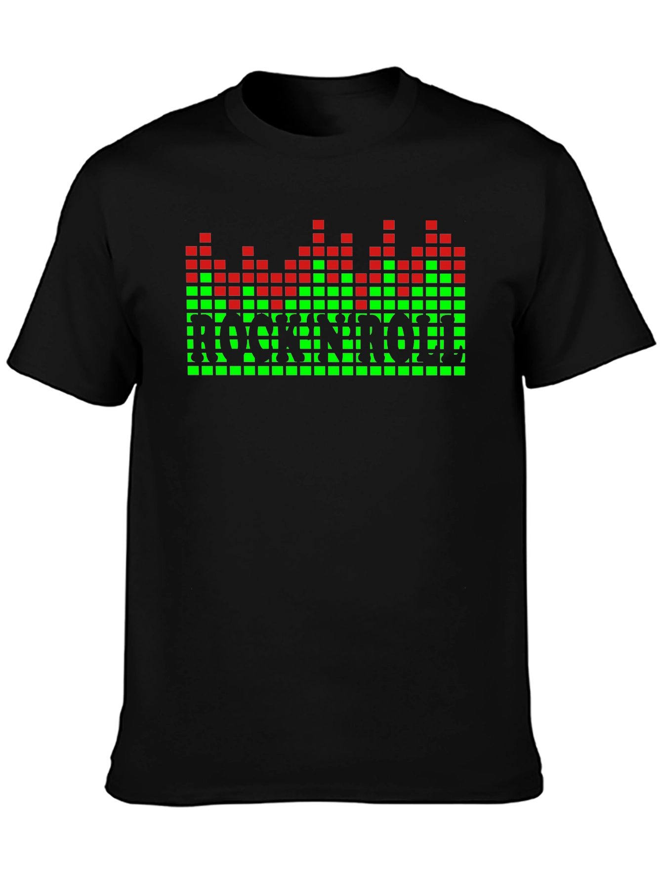 Black Rock N Roll Pixel Graphic T-Shirt view 3