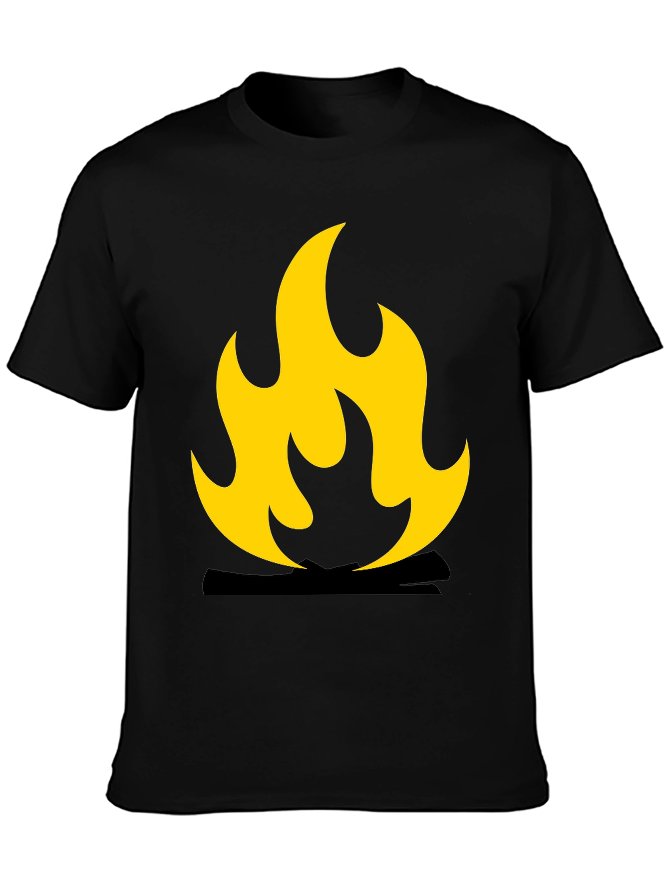 Black Flame Graphic Black T-Shirt view 3