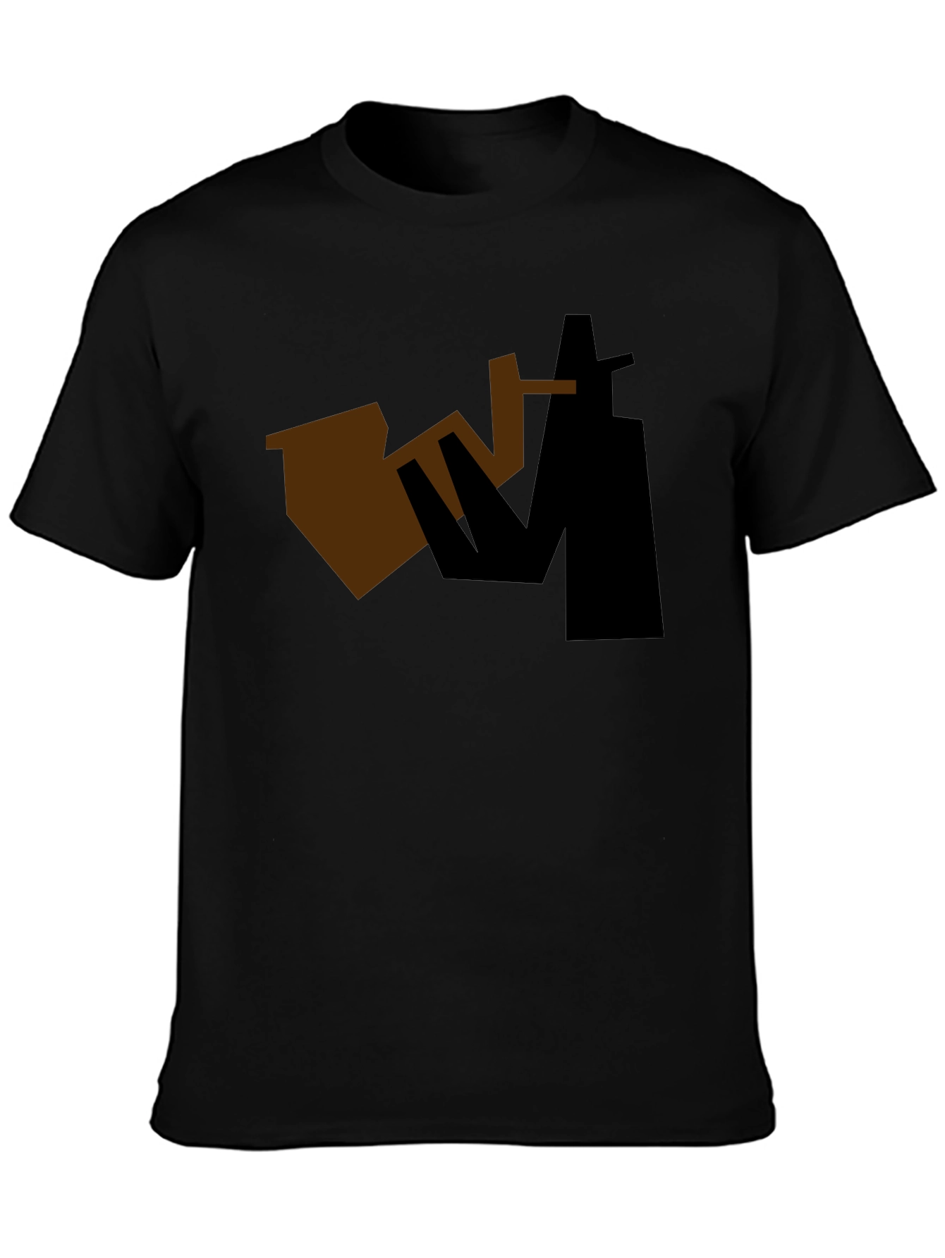 Black Abstract Sax Player Graphic Tee - Black view 3