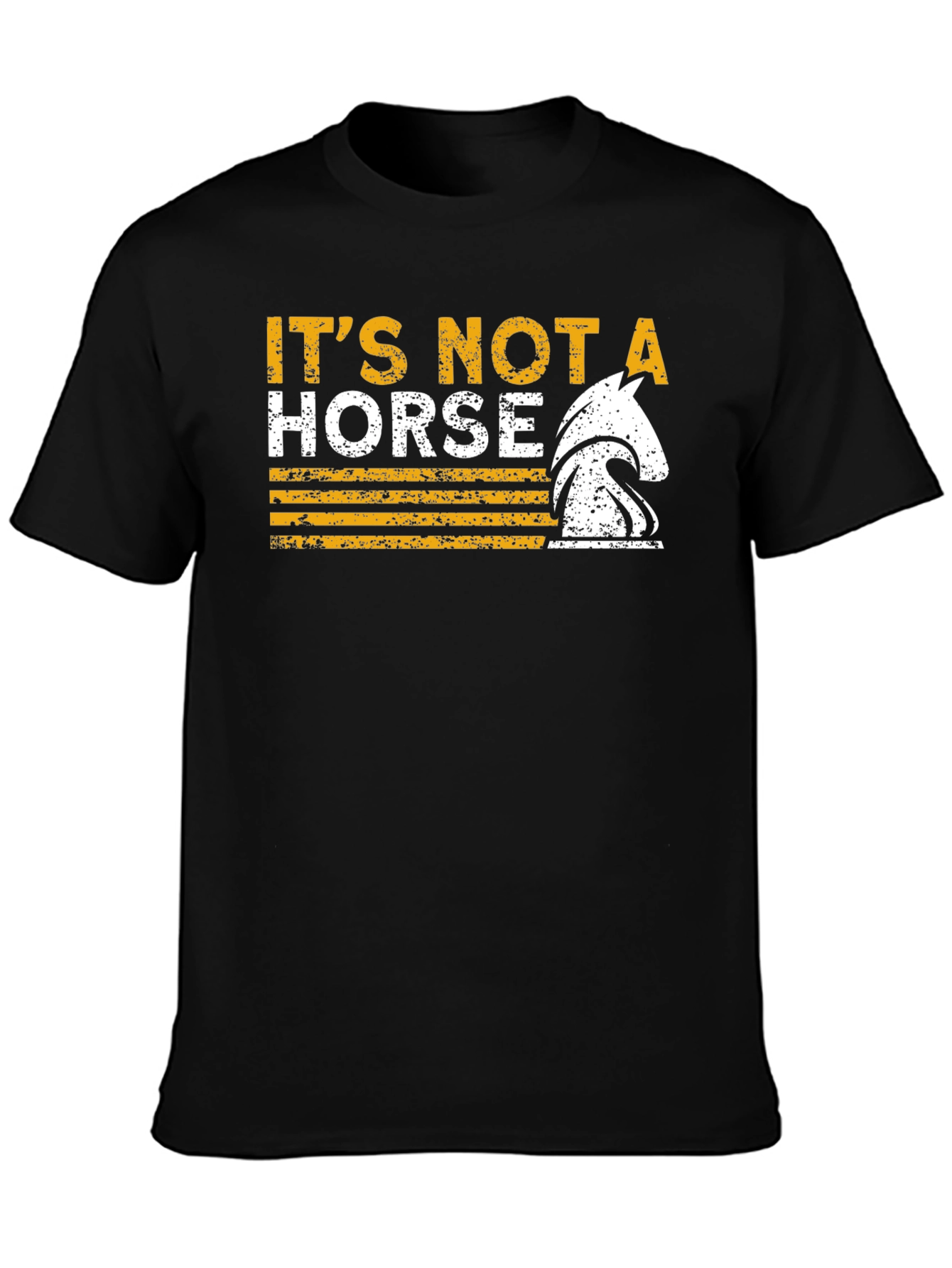 Black It's Not A Horse Chess T-Shirt view 3