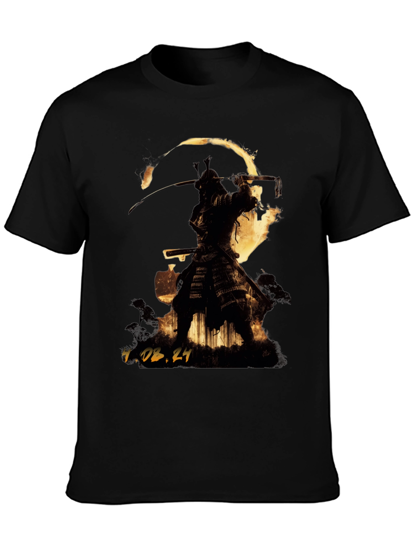 Black Samurai Warrior Graphic T-Shirt view 3