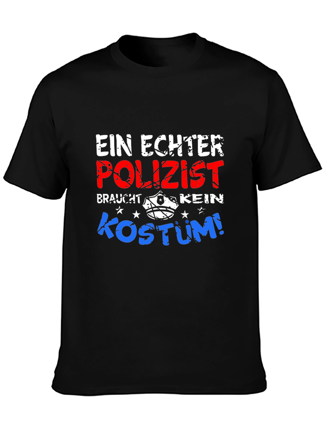 Black Ein Echter Polizist T-Shirt view 3