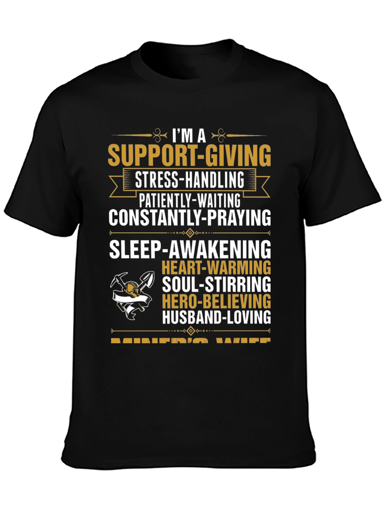 Black Miner's Wife Graphic Tee - Support-Giving, Hero-Believing view 3