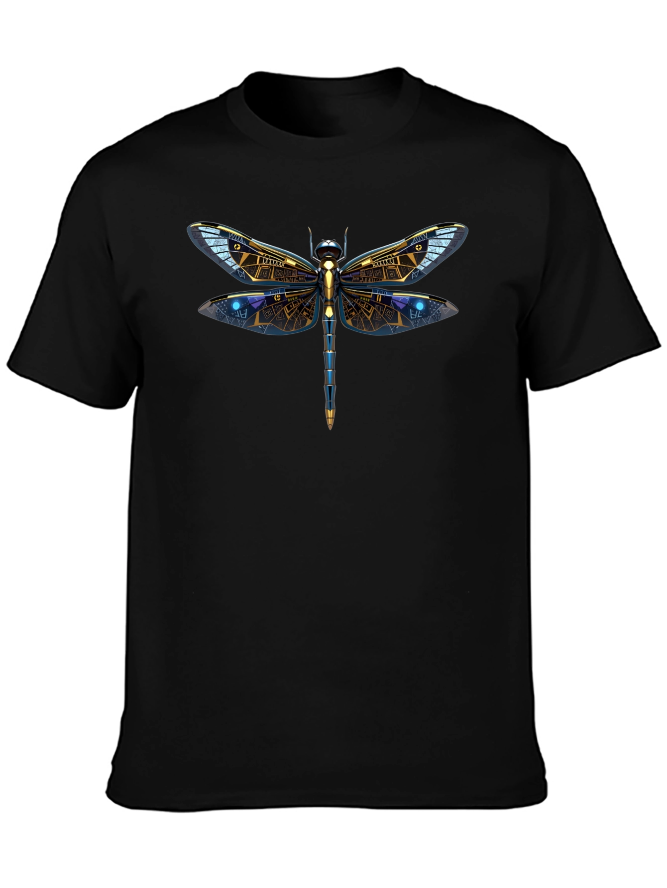 Black Dragonfly Graphic Tee - Men's Black T-Shirt view 3