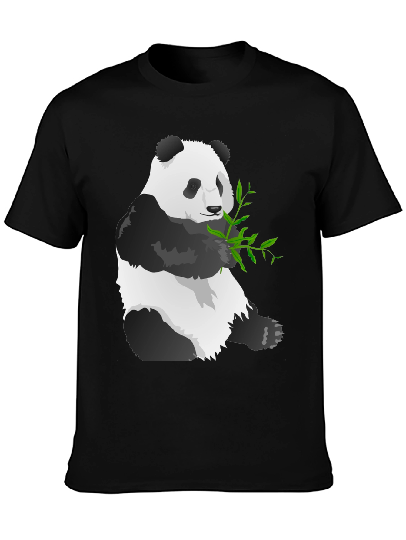 Black Panda Graphic Tee - Soft Black Cotton Blend view 3
