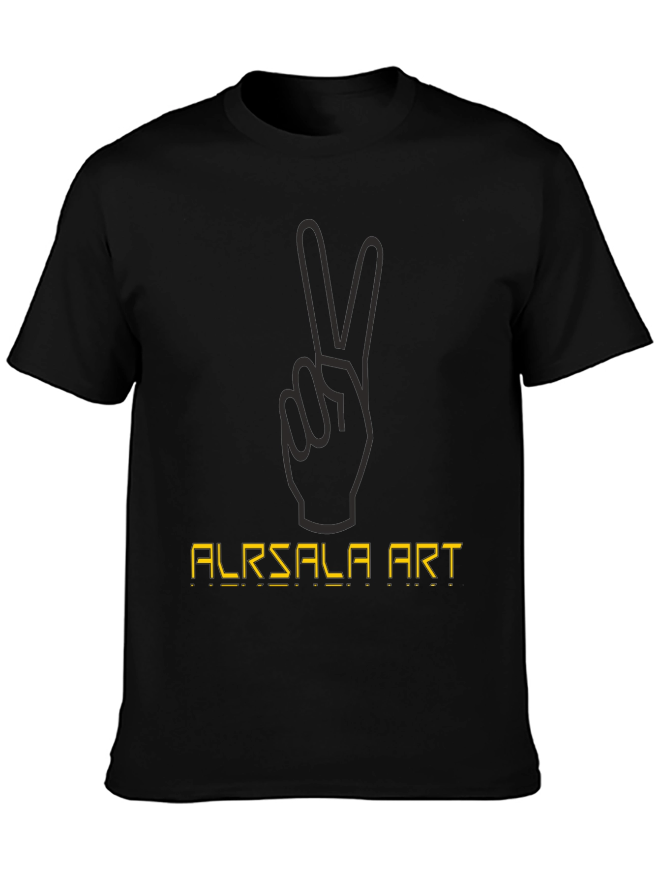 Black Peace Sign Graphic Tee - Stylish Black Cotton T-Shirt view 3