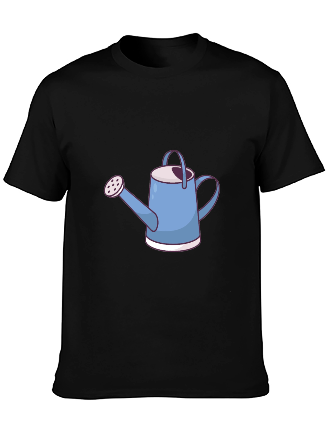 Black Cute Watering Can Graphic Tee view 3
