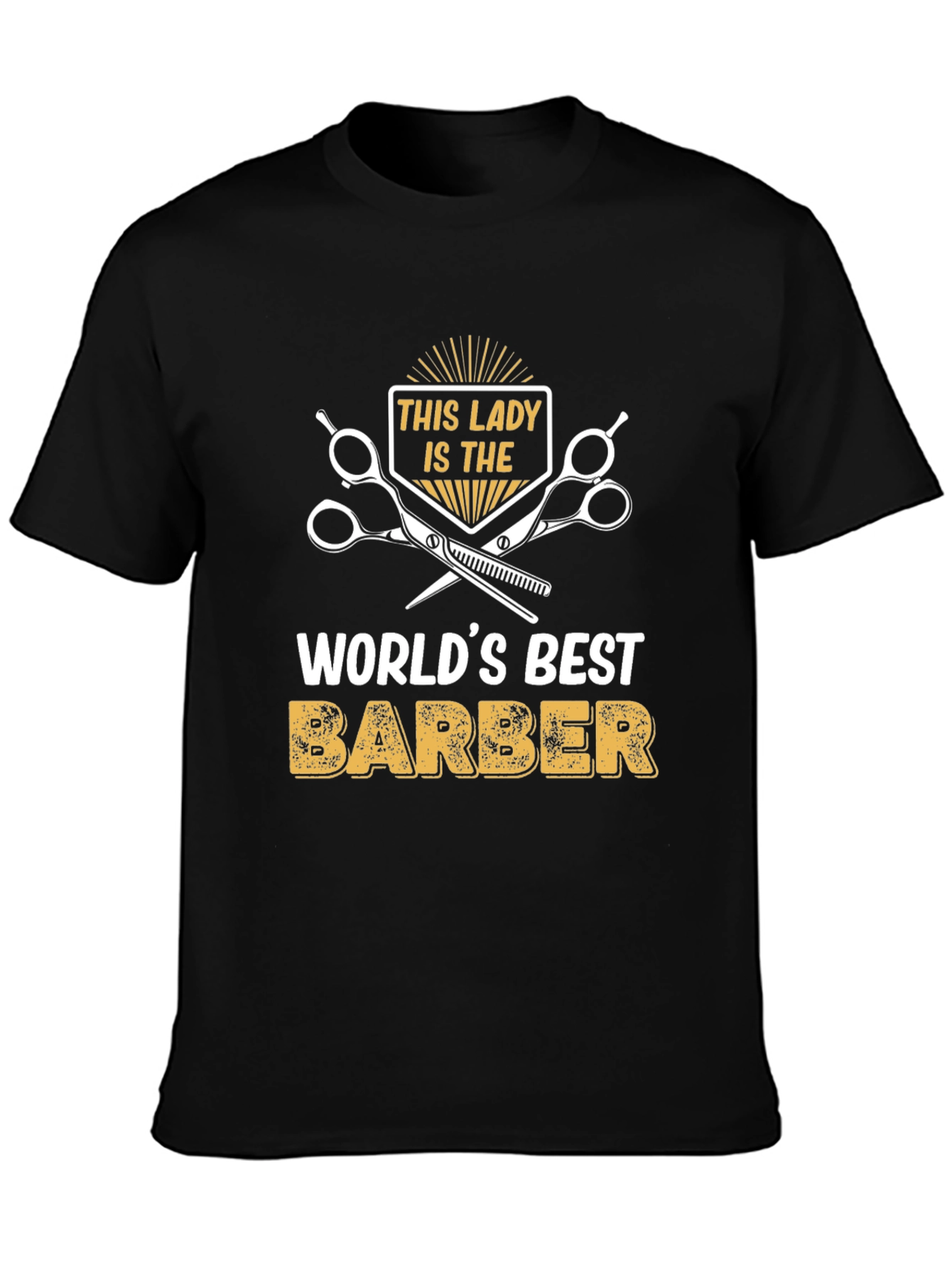 Black World's Best Lady Barber T-Shirt - Black view 3