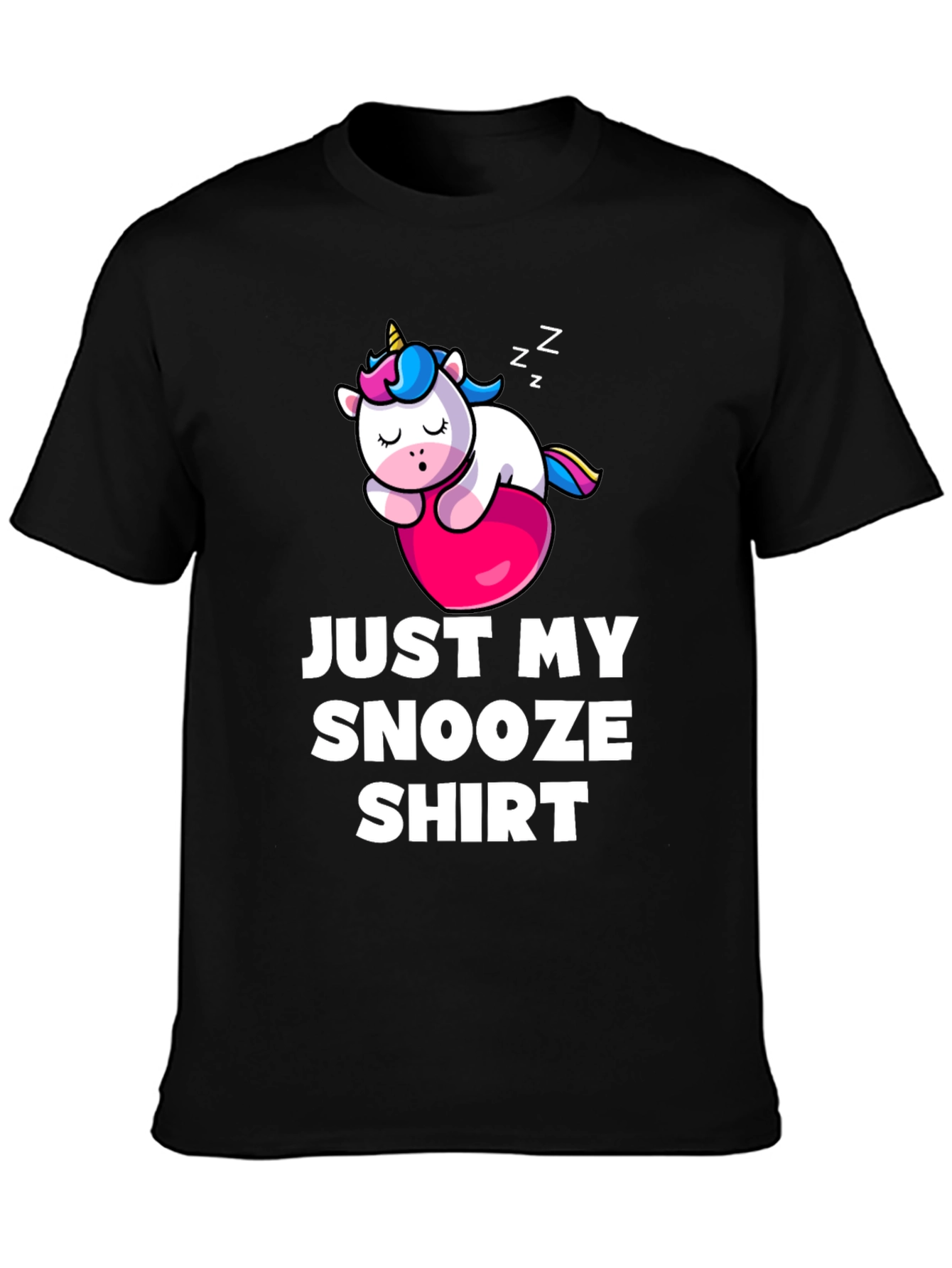 Black Just My Snooze Shirt - Unicorn Sleep Tee view 3