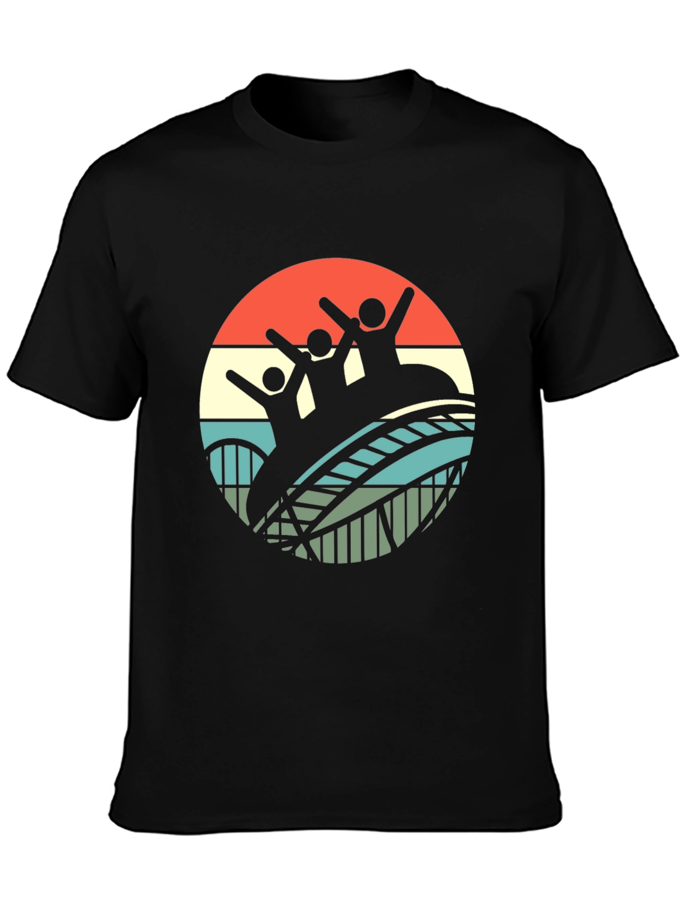Black Retro Roller Coaster Ride T-Shirt - Black view 3