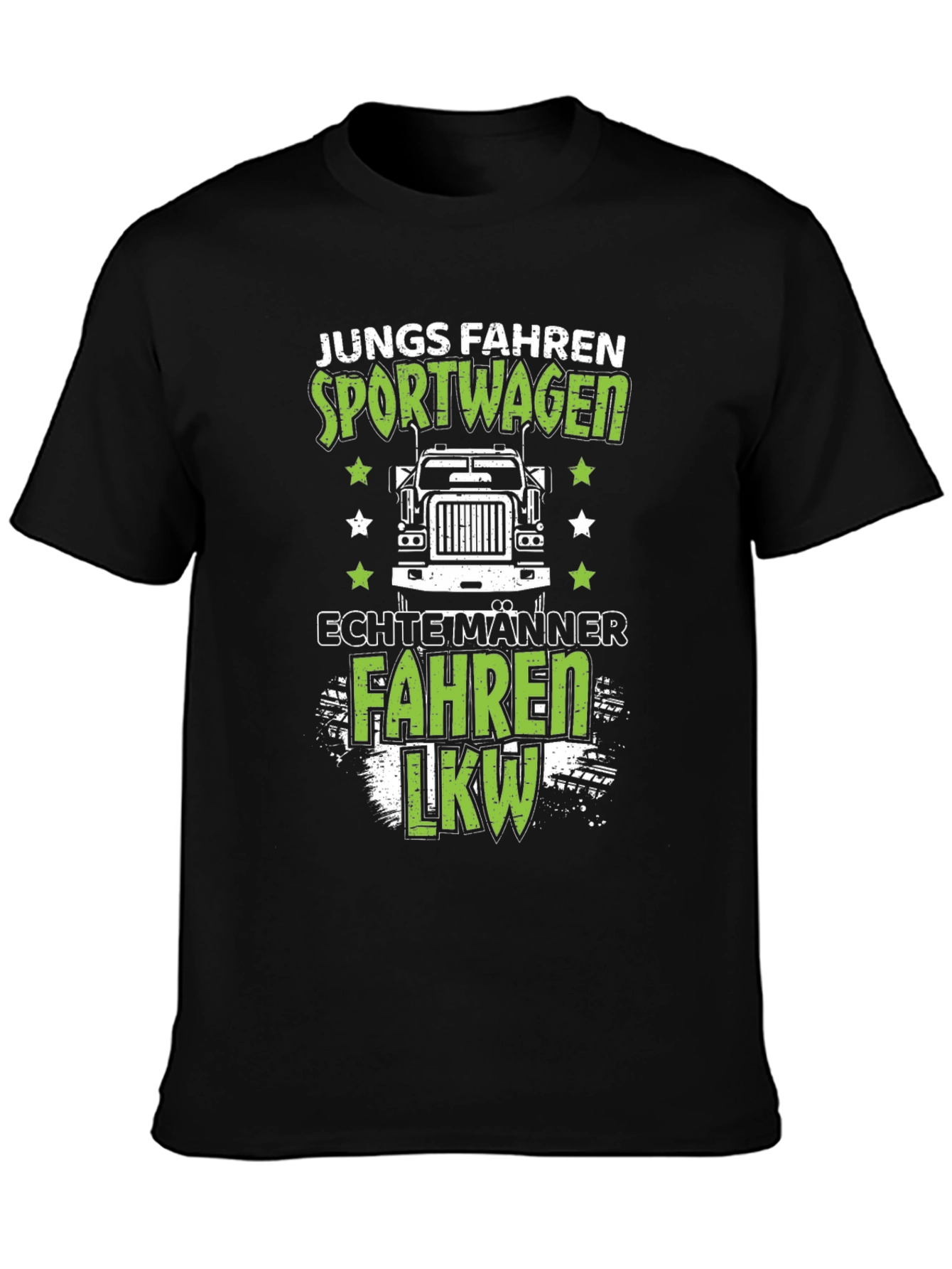 Black Funny Trucker T-Shirt - Junge Fahren Sportwagen view 3