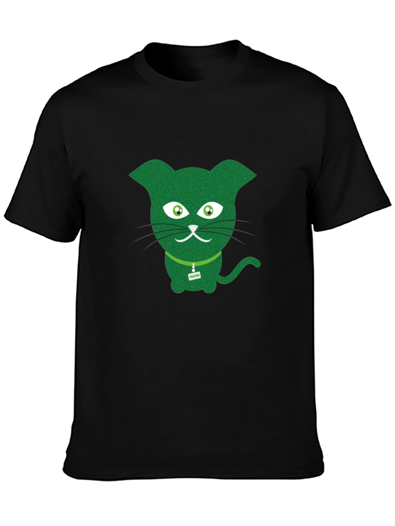 Black Green Cat Graphic Tee - Fun & Quirky view 3
