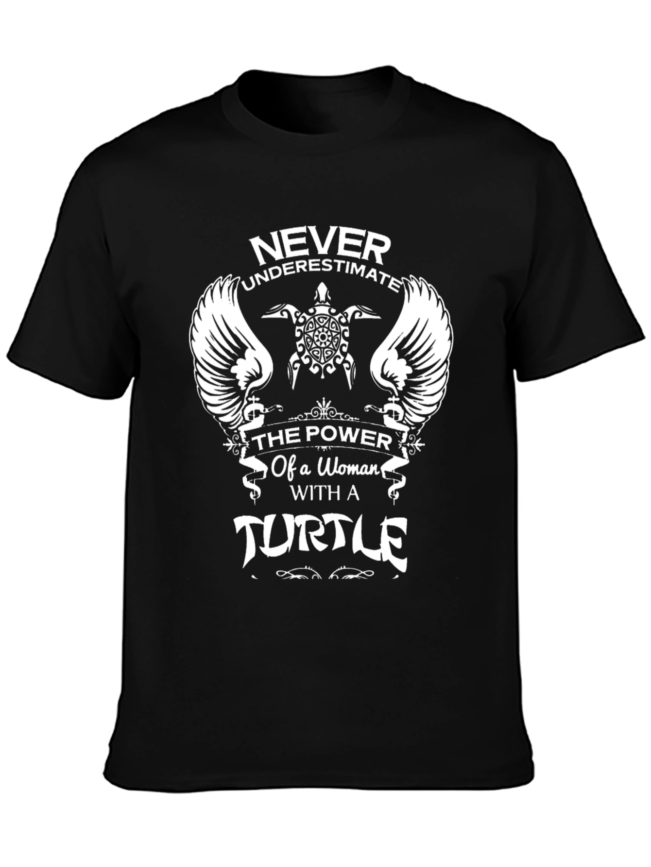 Black Never Underestimate Woman with Turtle T-Shirt view 3