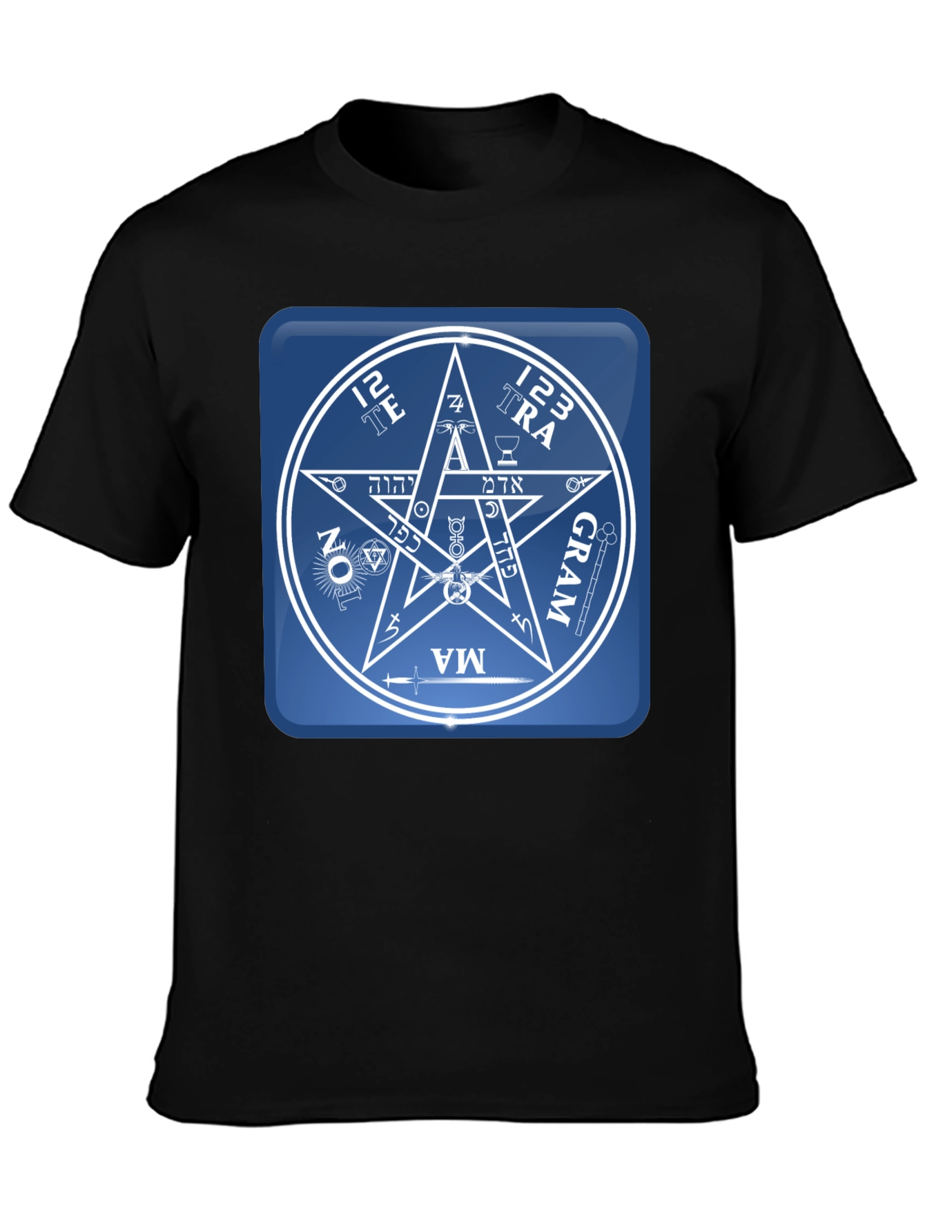 Black Esoteric Symbol Graphic Tee - Unisex Black T-Shirt view 3