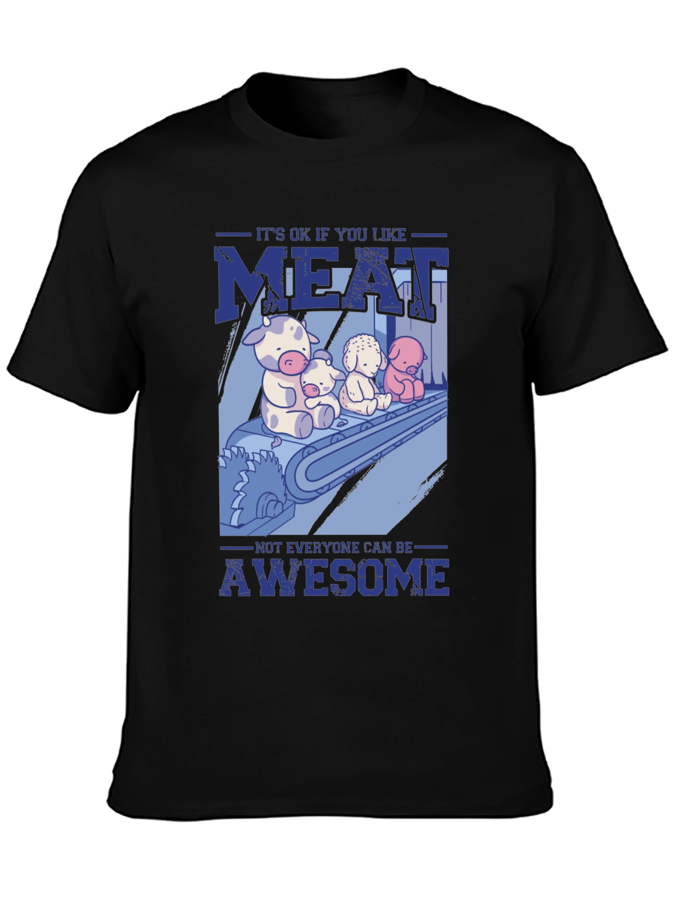 Black Humorous Meat Lover T-Shirt view 3