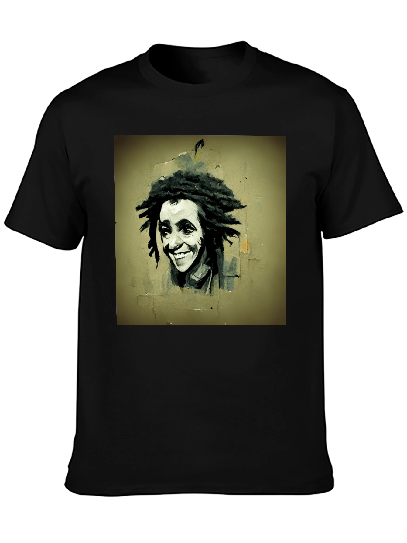 Black Rasta Portrait Graphic Tee - Unique Style view 3