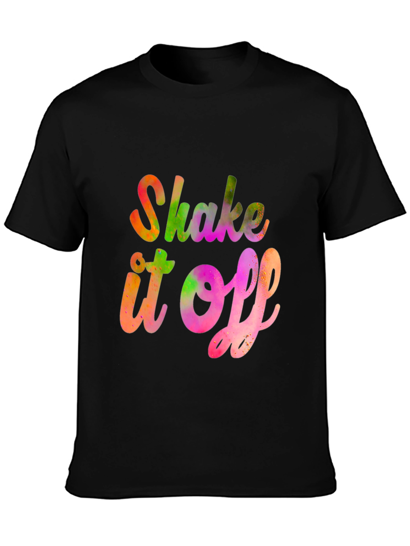 Black Shake It Off Graphic Tee - Vibrant Trendy Design view 3