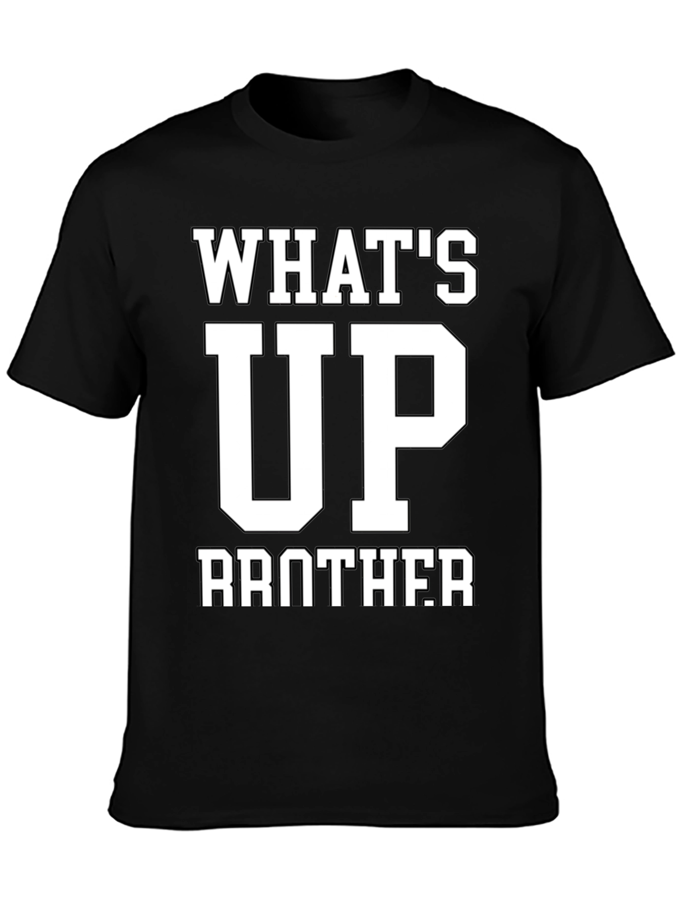 Black What's Up Brother Black Graphic T-Shirt view 3