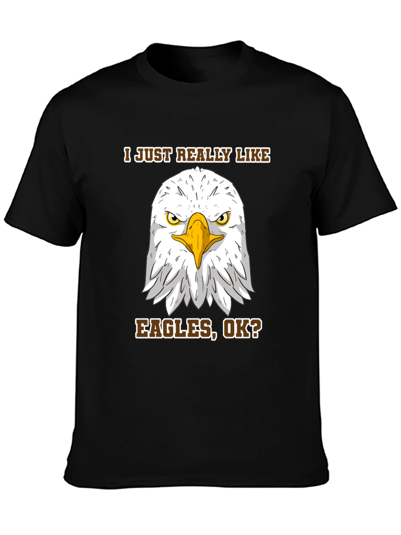 Black Eagle Lover T-Shirt - I Just Really Like Eagles, Ok? view 3