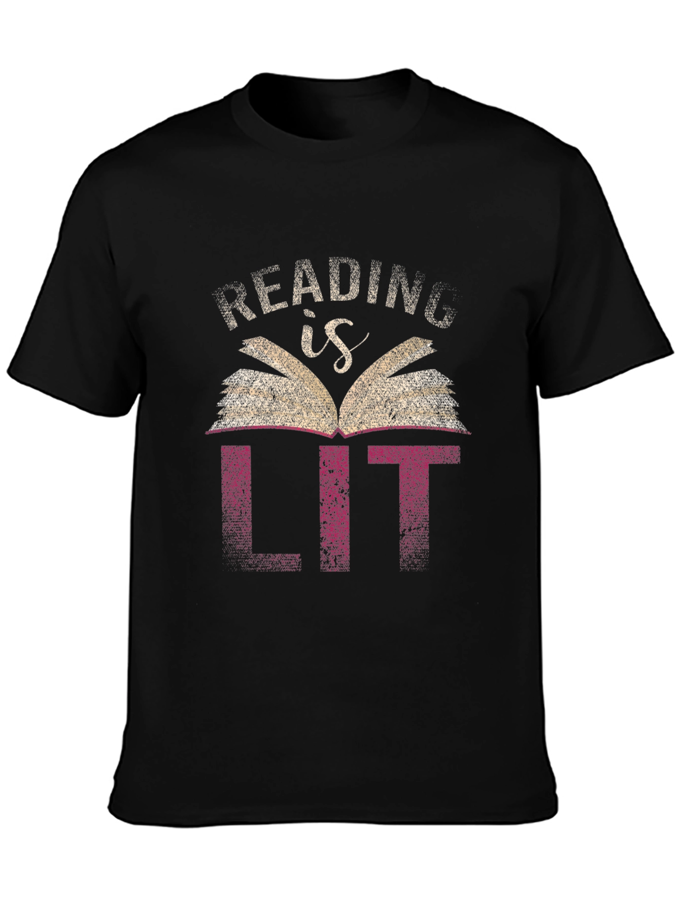 Black Reading is Lit Graphic Tee - Book Lover T-Shirt view 3