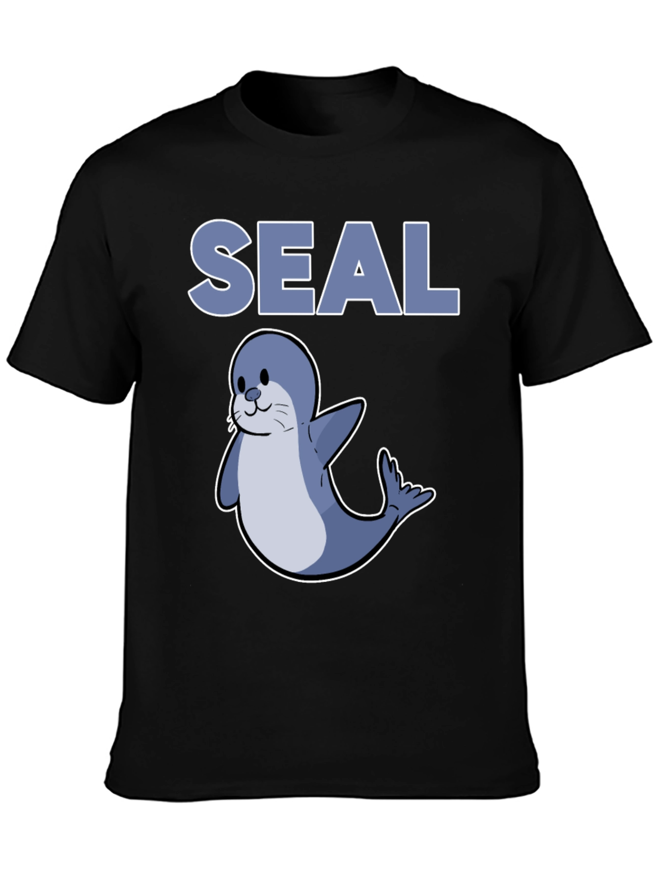 Black Cute Seal Graphic T-Shirt - Black view 3