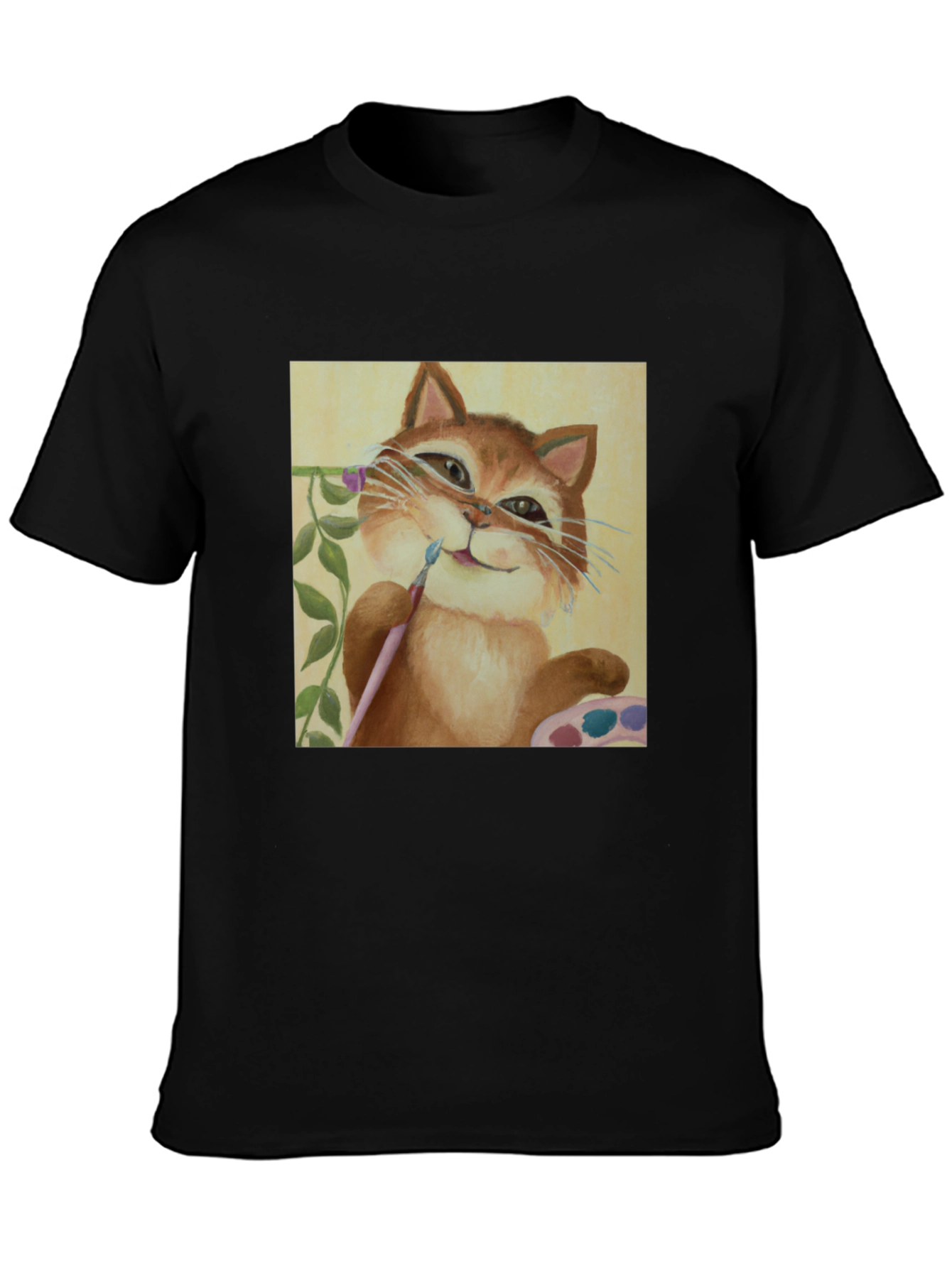 Cat Artist T-Shirt - Whimsical Painter Tee - 3