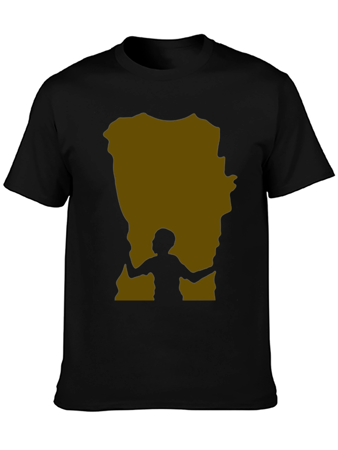 Black Silhouette Atlas T-Shirt - Unique Graphic Tee view 3
