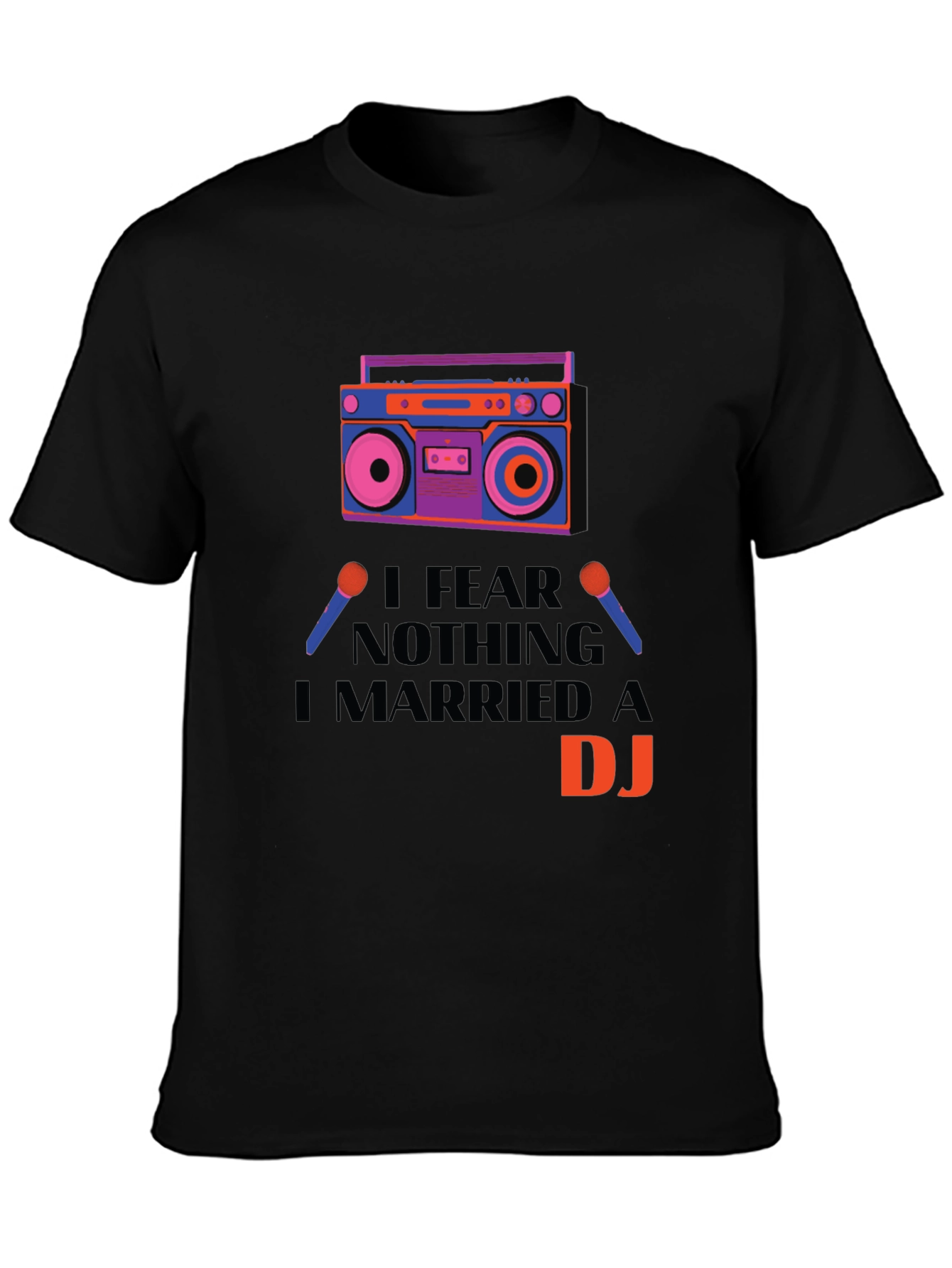 Black I Married a DJ Graphic T-Shirt view 3