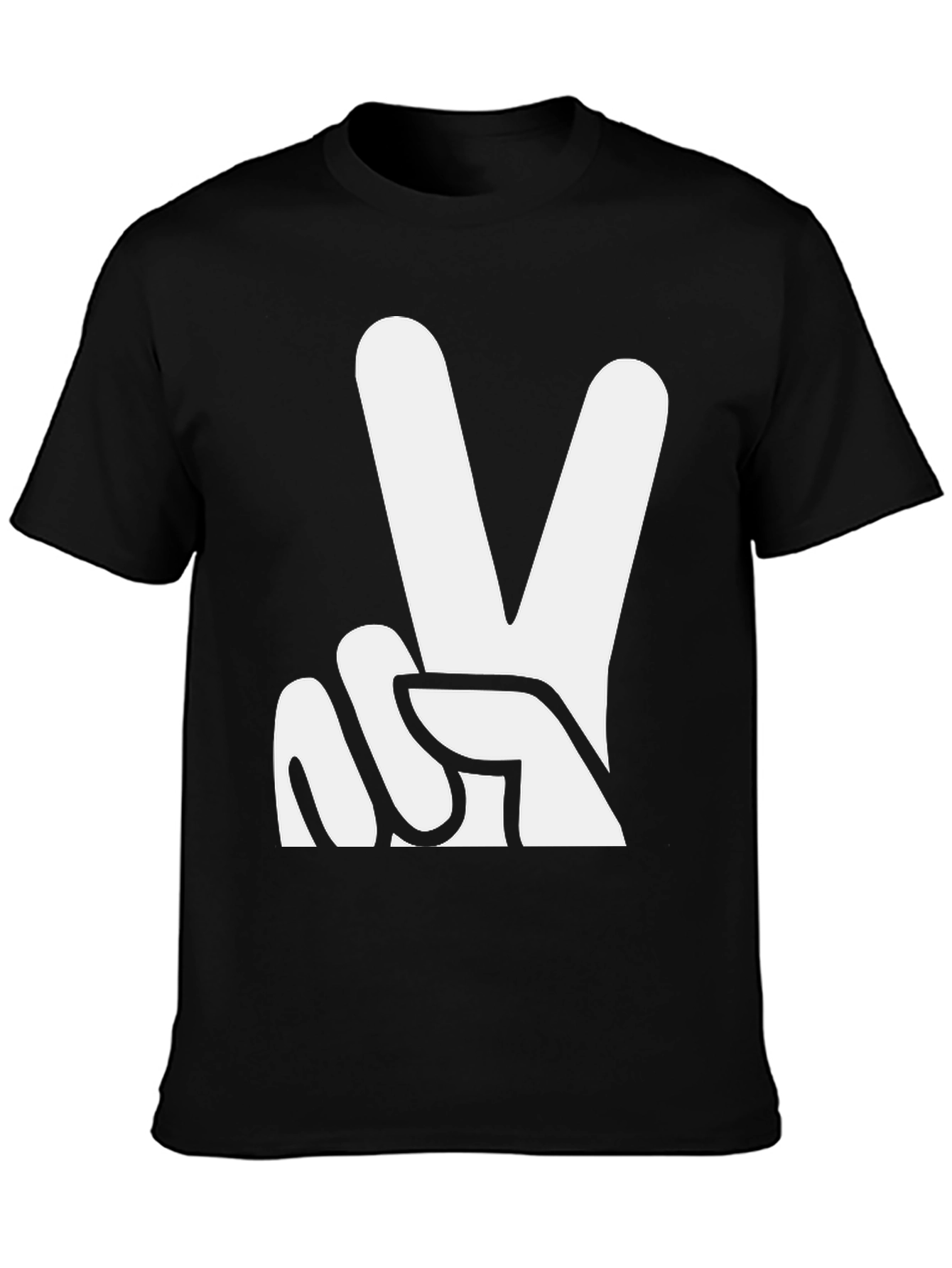 Black Peace Sign Graphic Tee - Black T-Shirt view 3