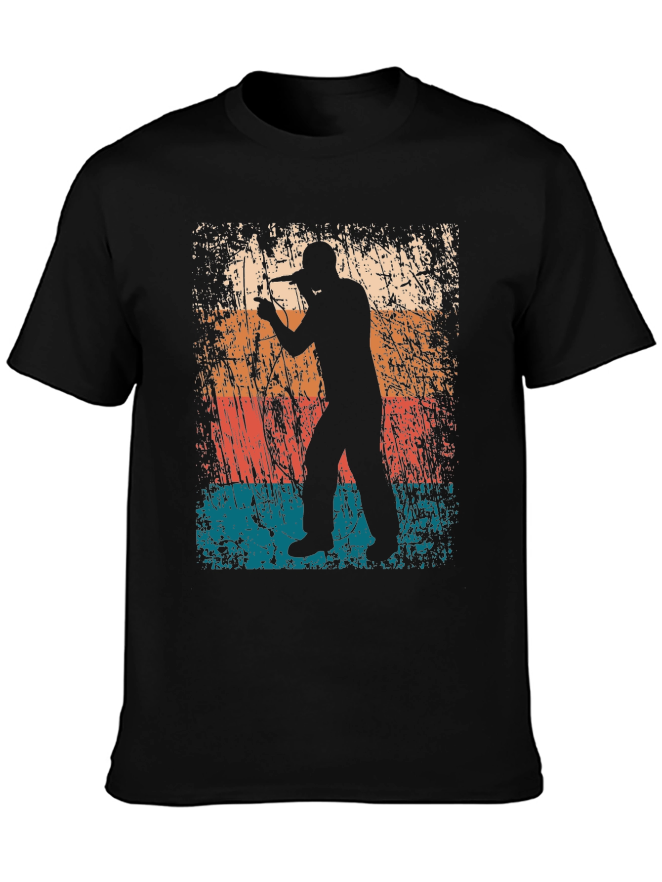 Black Retro Singer Graphic Tee - Black view 3