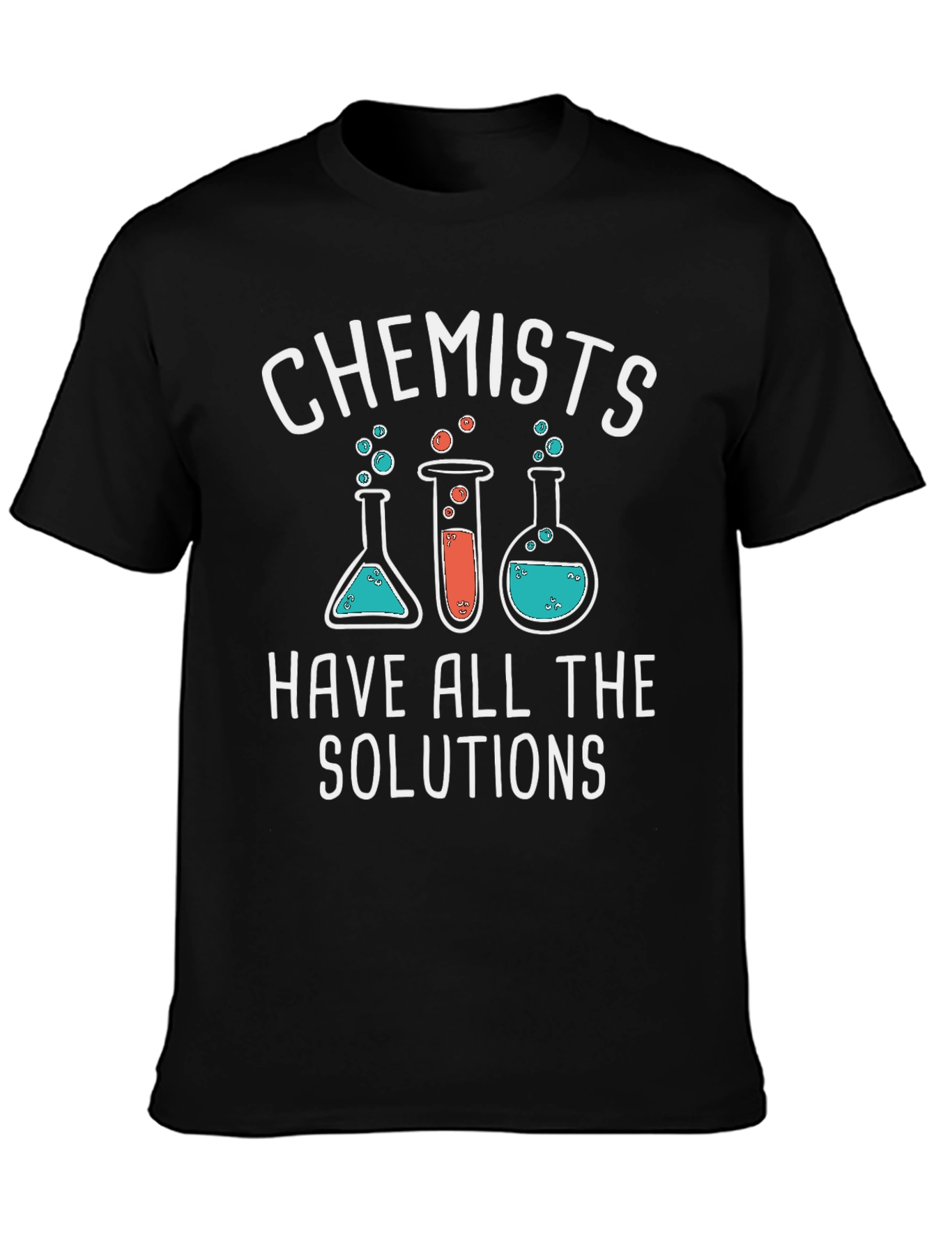 Black Chemist Humor Black T-Shirt - Solutions Graphic Tee view 3