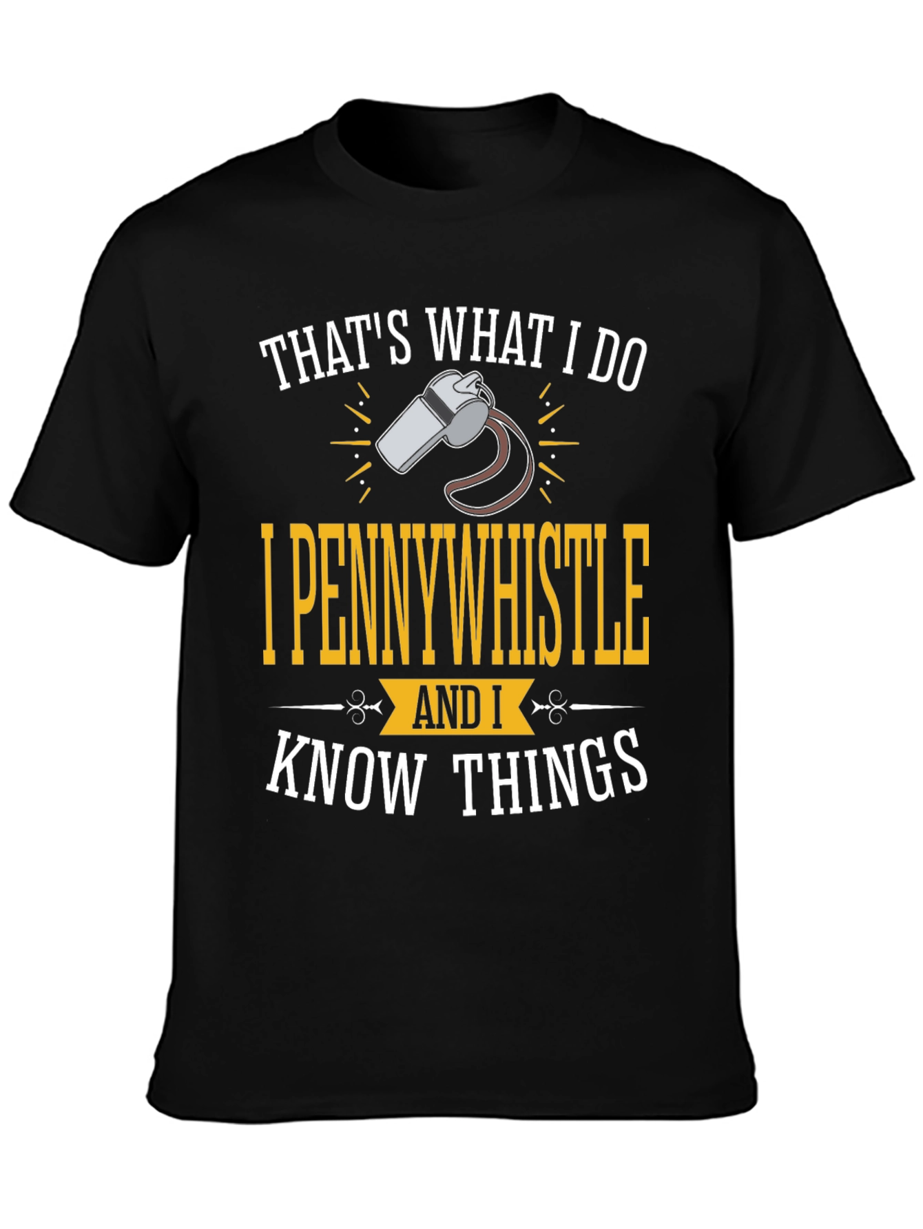 Black I Pennywhistle Funny Graphic T-Shirt view 3