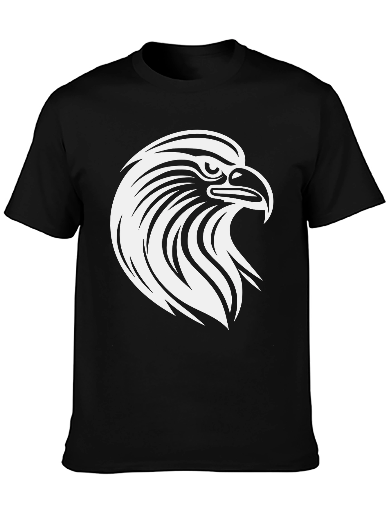 Black Bold Eagle Graphic Tee - Black Cotton T-Shirt view 3